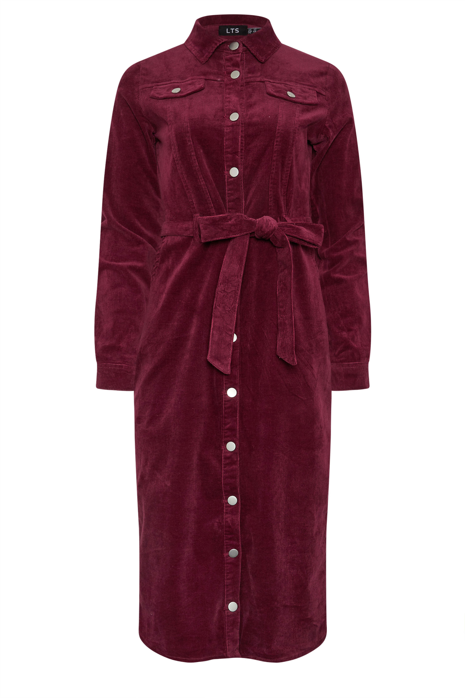 LTS Tall Burgundy Red Cord Shirt Dress | Long Tall Sally 6