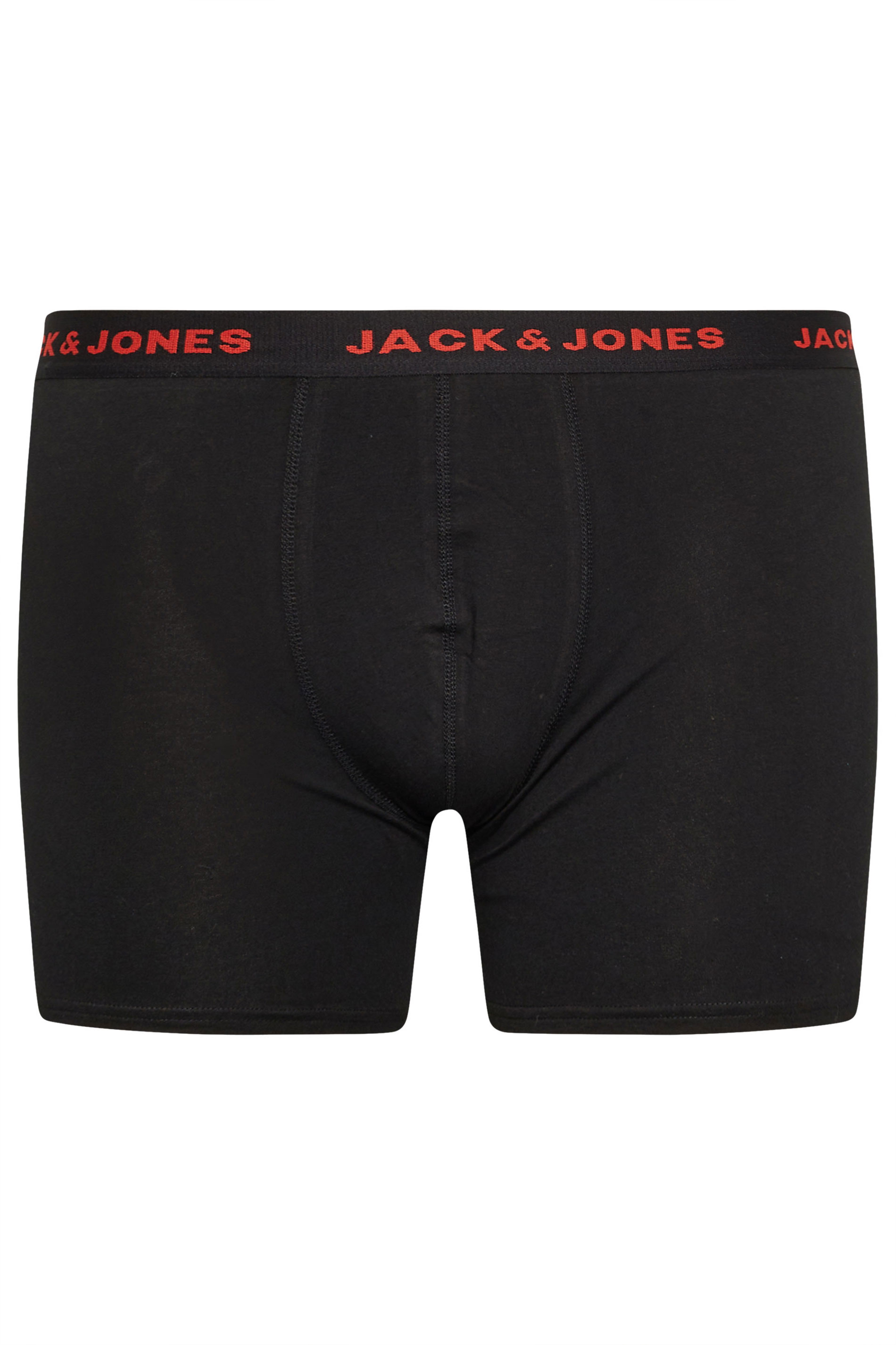 JACK & JONES Big & Tall 5 PACK Black Branded Boxers | BadRhino 6