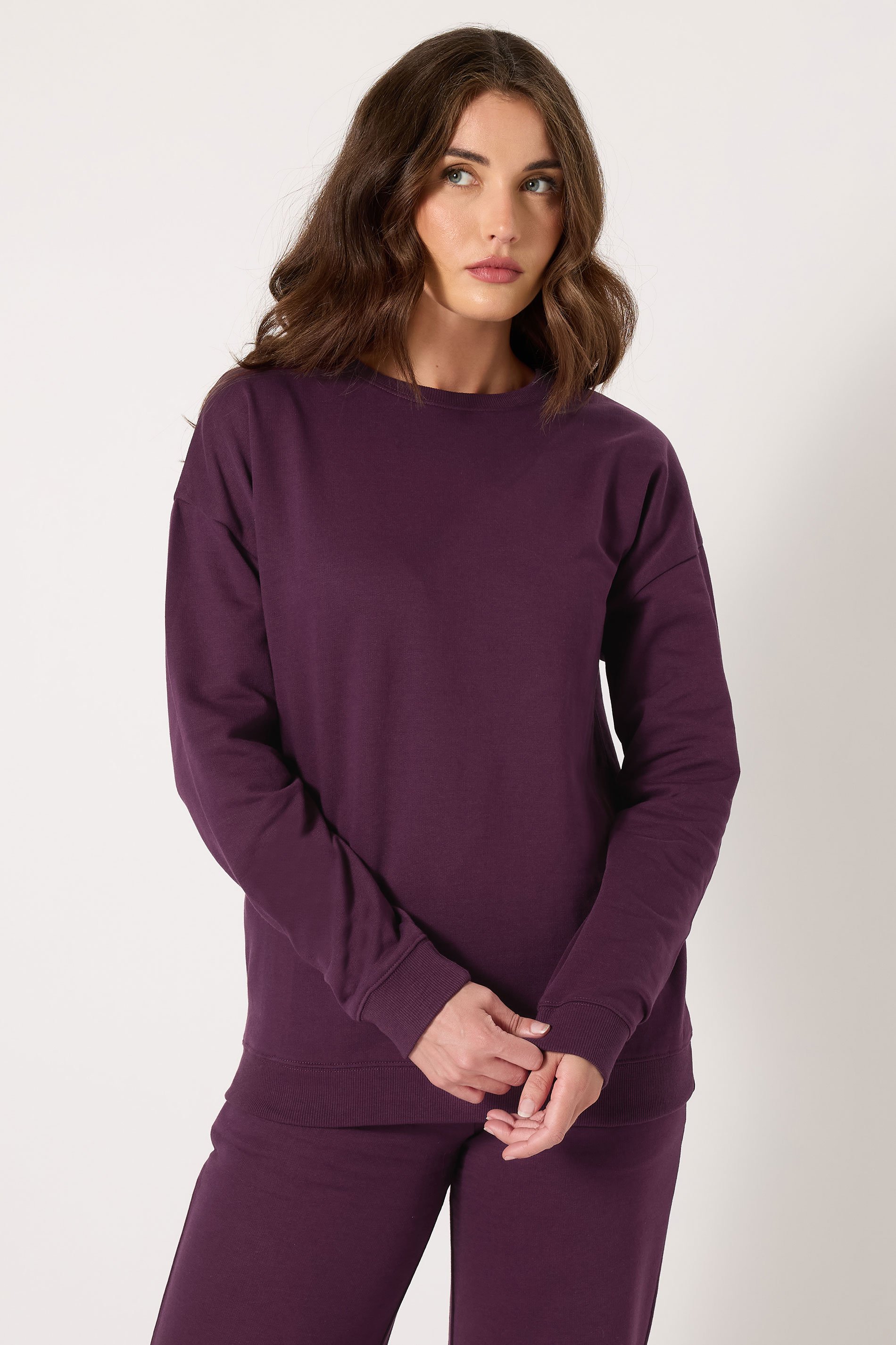 LTS Tall Purple Crew Neck Sweatshirt | Long Tall Sally 2