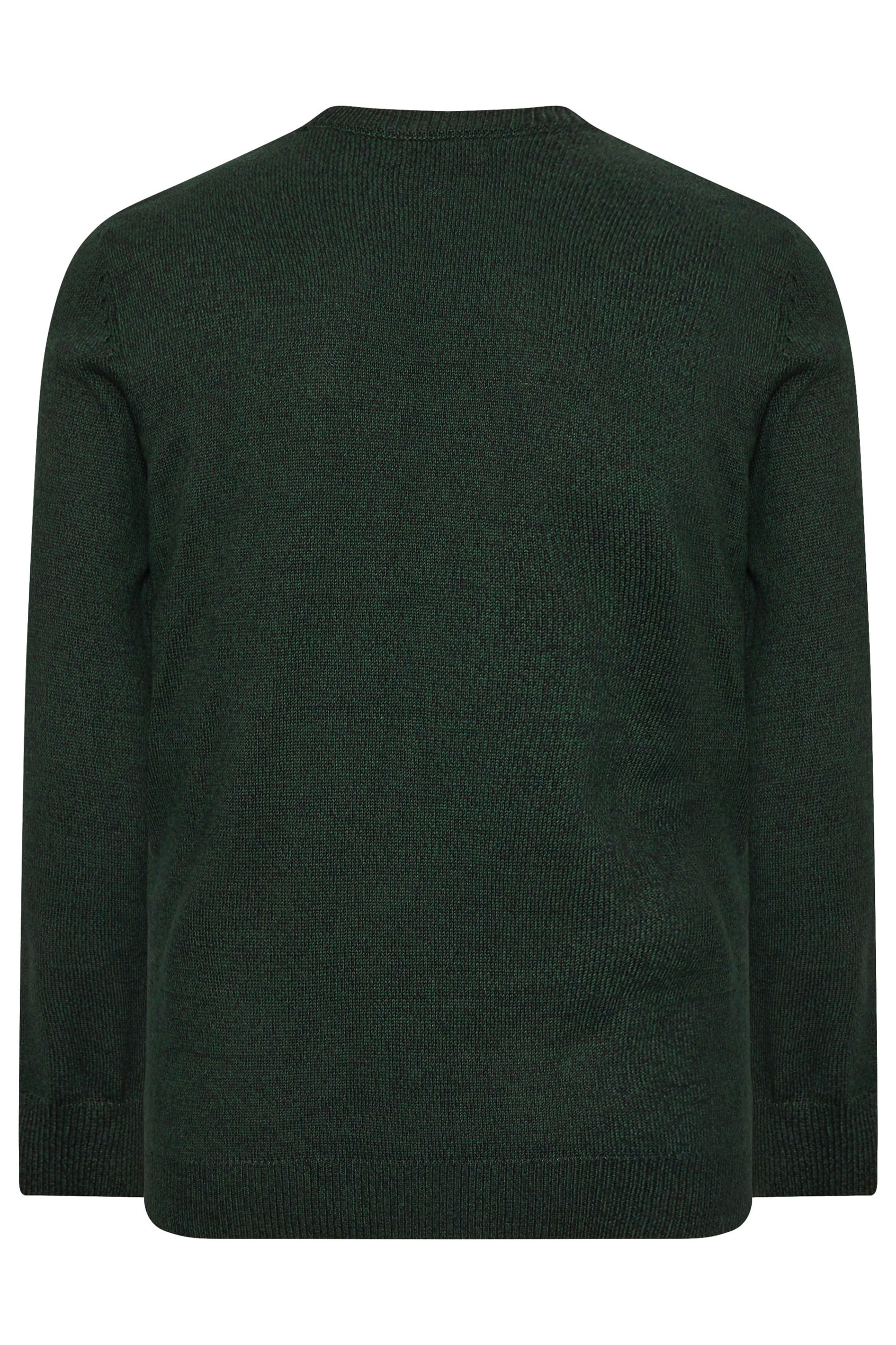 BadRhino Big & Tall Dark Green Crew Neck Cable Knit Jumper | BadRhino 5
