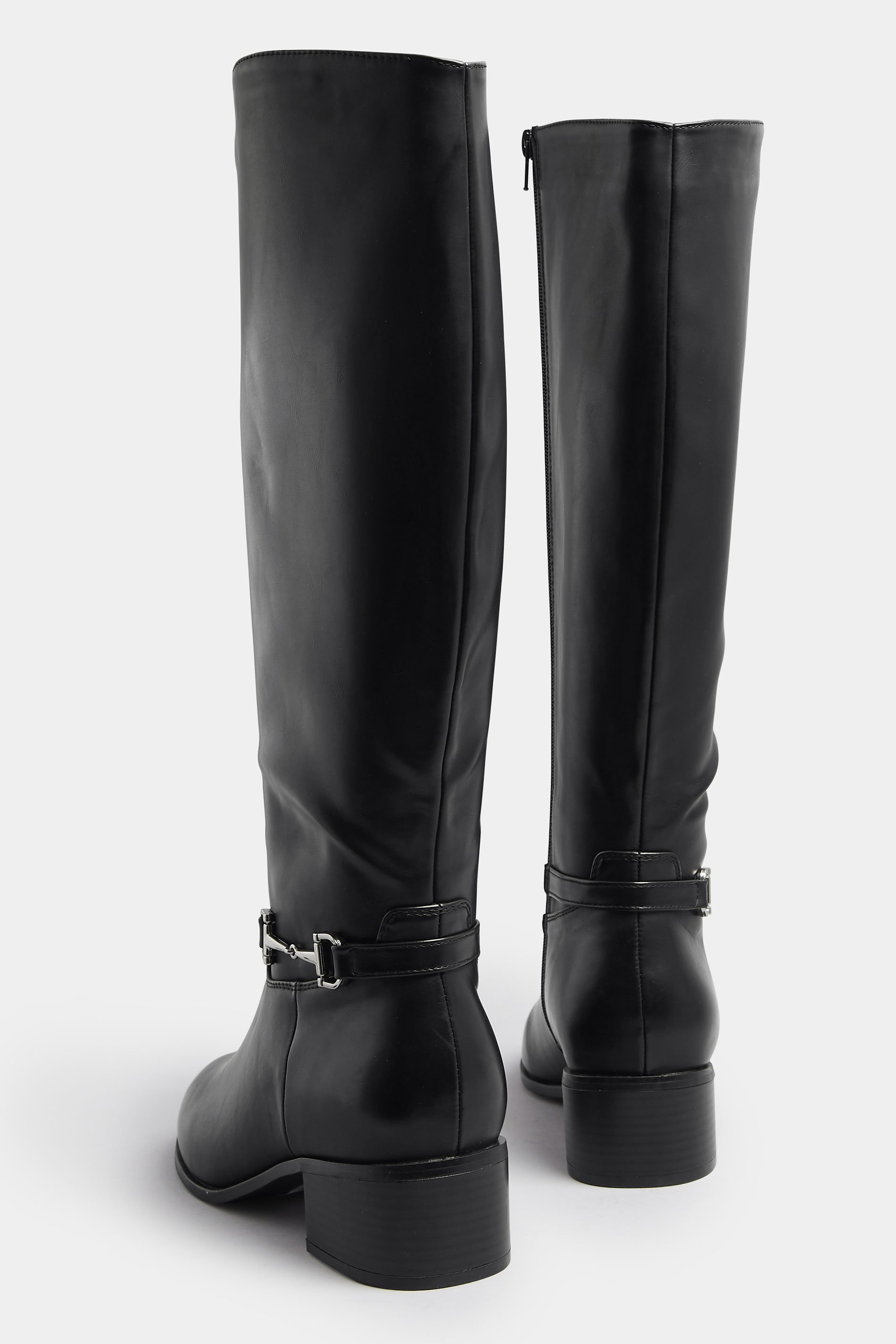 LTS Black Metal Trim Knee High Riding Boots | Long Tall Sally 4