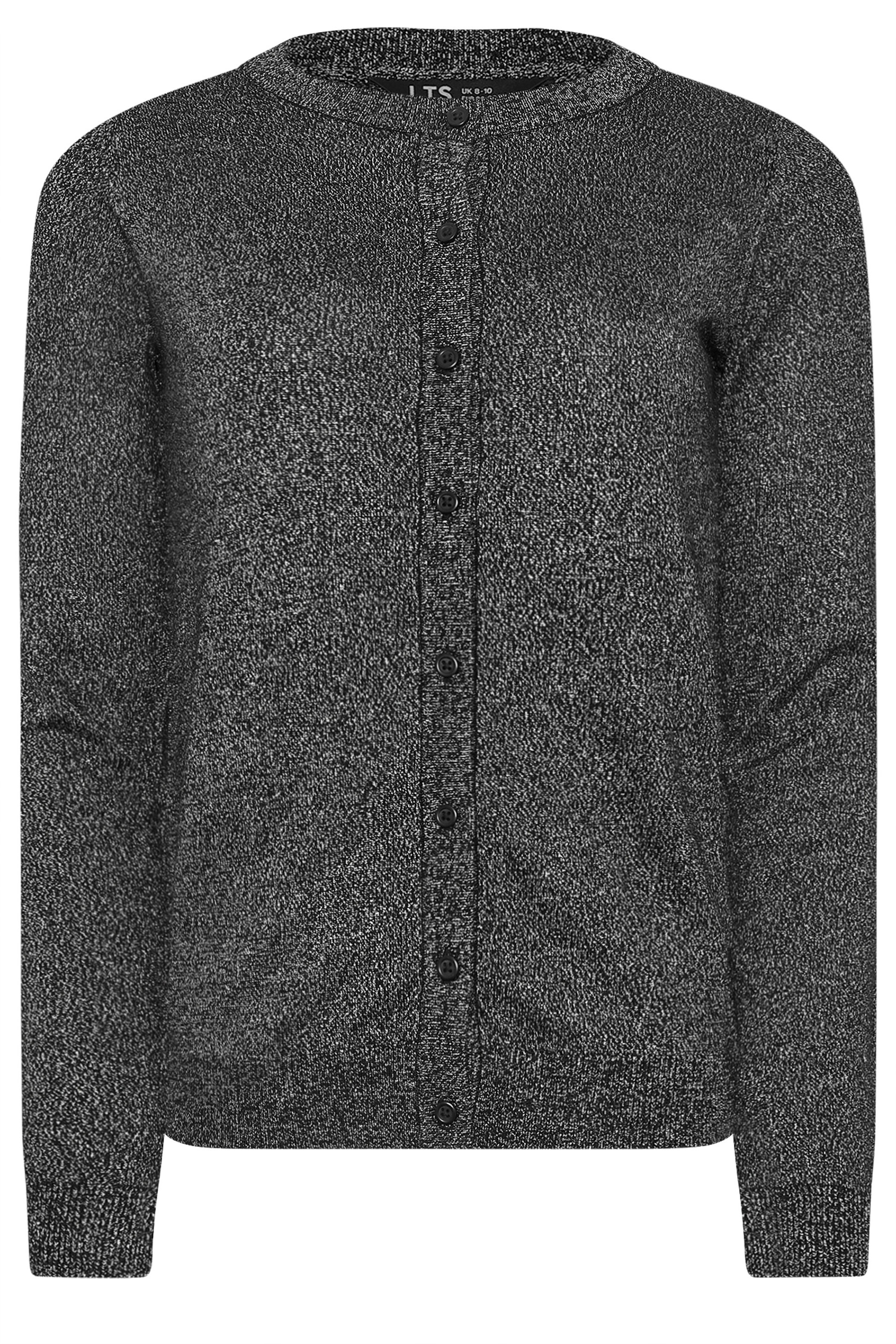 LTS Tall Black Metallic Crew Neck Cardigan | Long Tall Sally 6