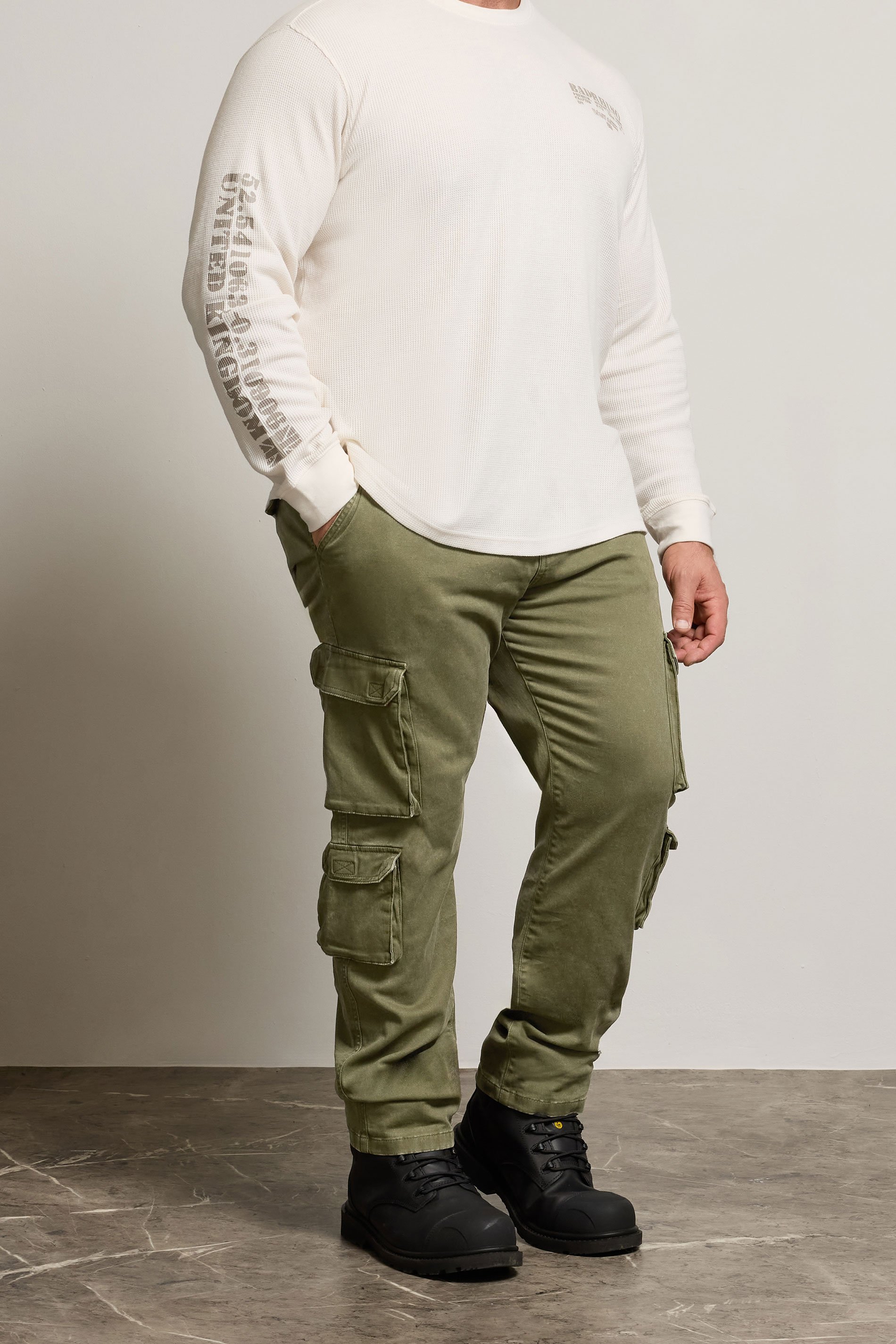 BadRhino Big & Tall Olive Green Cargo Trousers | BadRhino 2