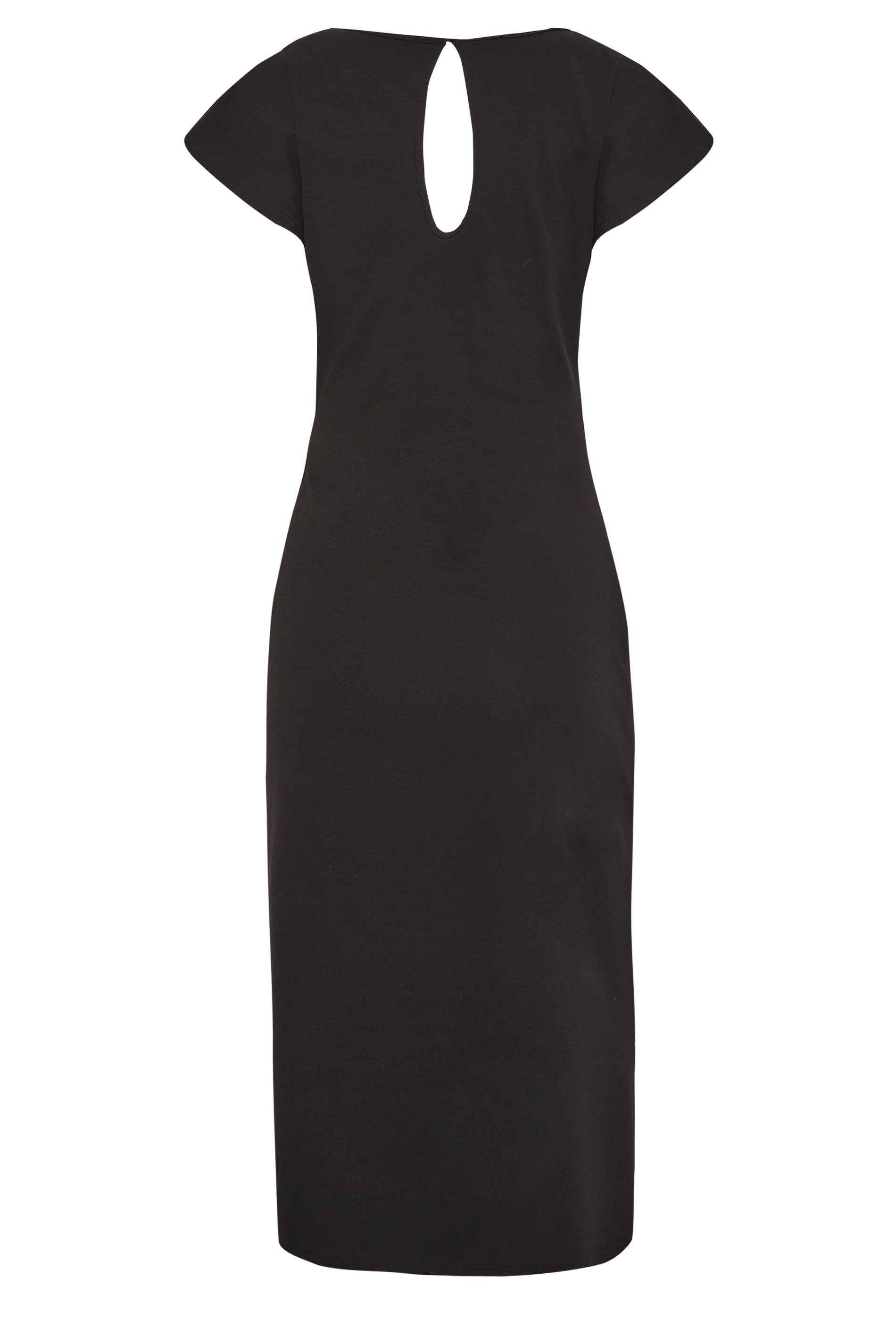 LTS Tall Black Twist Midi Dress | Long Tall Sally  8