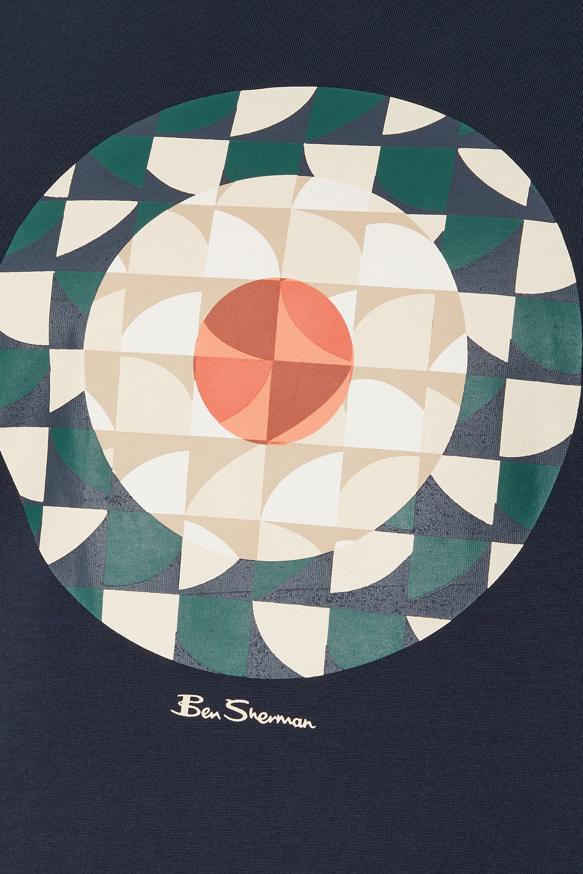 BEN SHERMAN Big & Tall Navy Blue Signature Target Printed T-Shirt | BadRhino 3