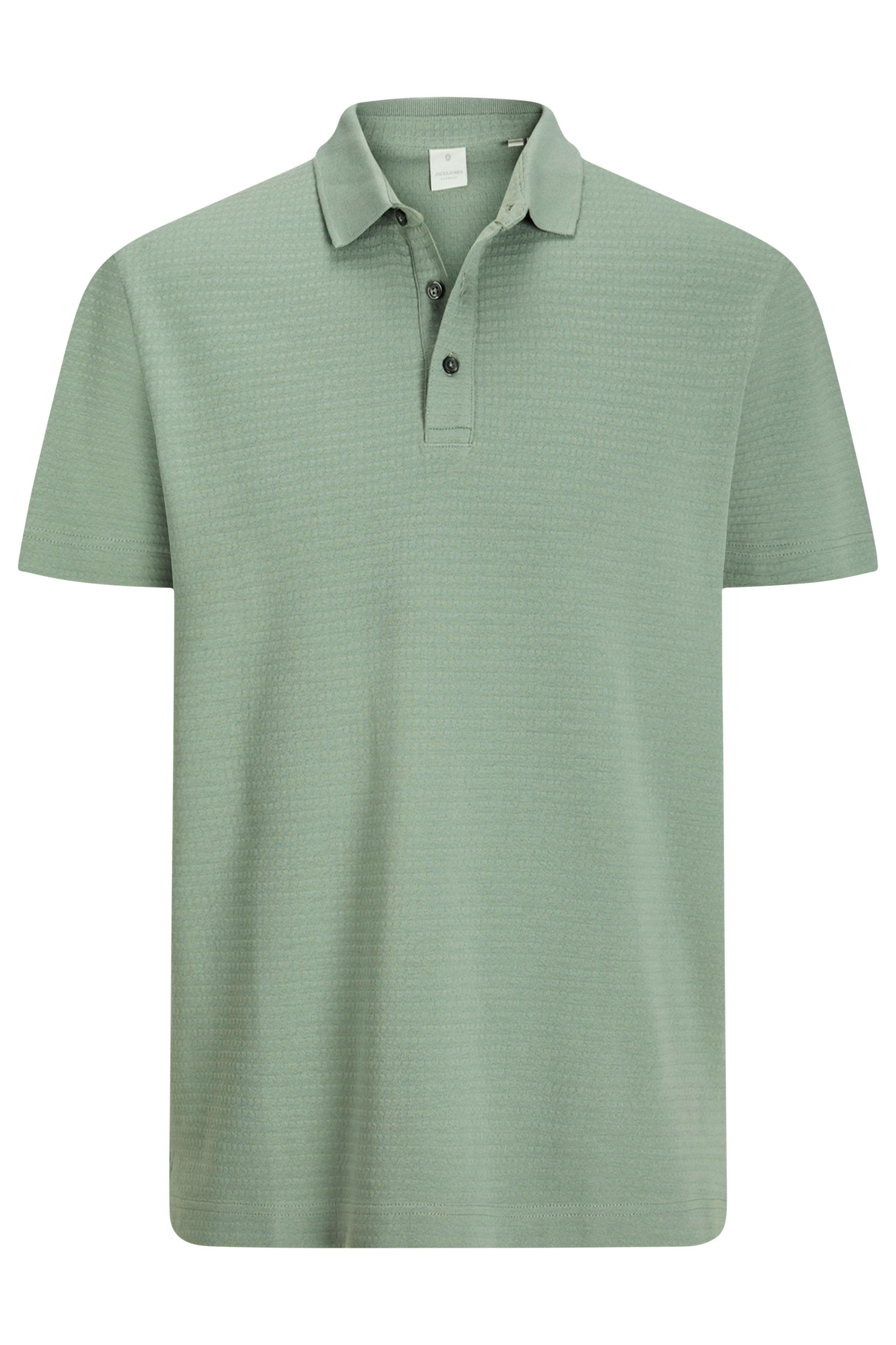 JACK & JONES Big & Tall Sage Green Polo Shirt With Short Sleeves | BadRhino 2