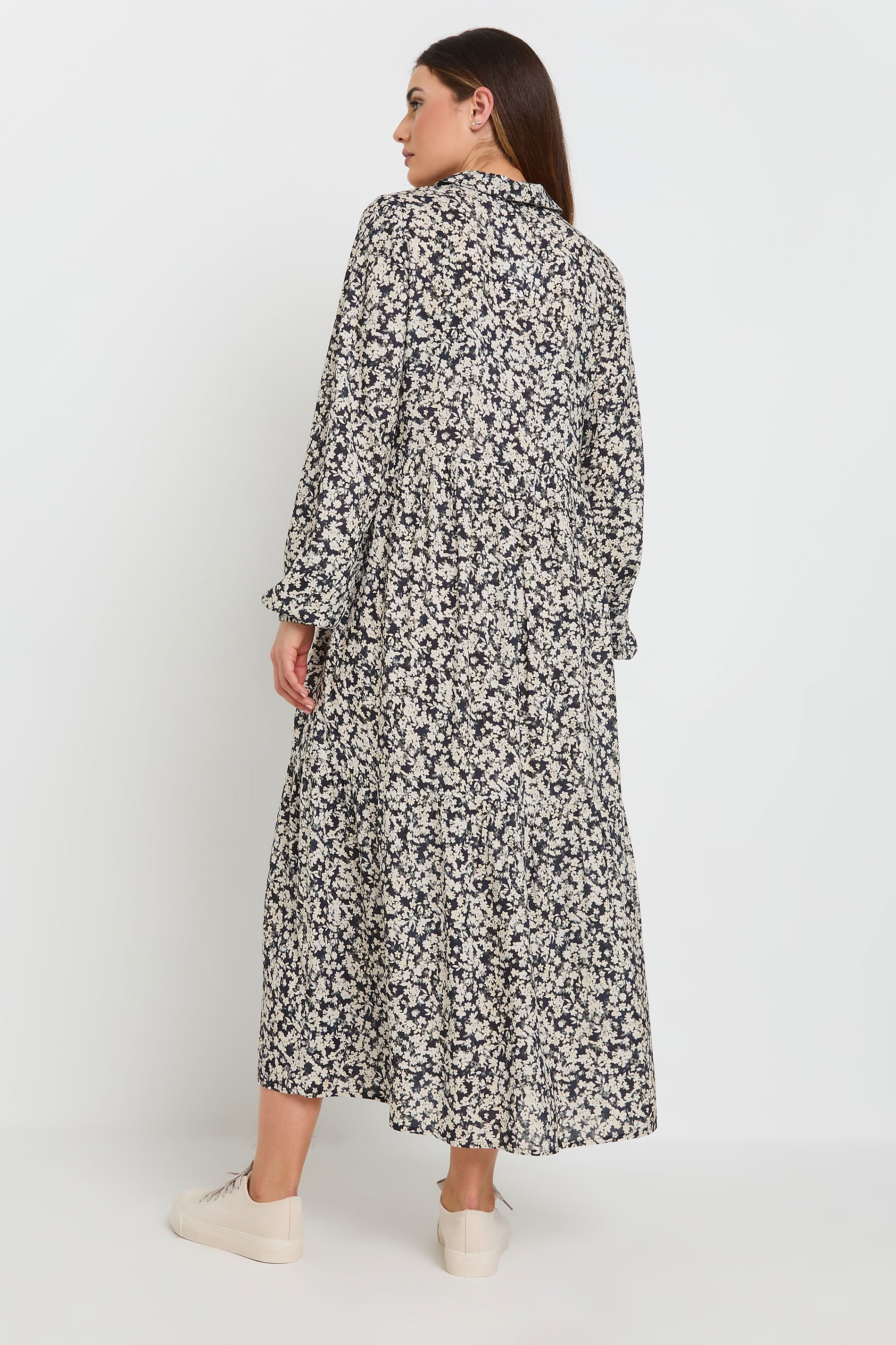 LTS Tall Black Floral Collared Midaxi Dress | Long Tall Sally 4