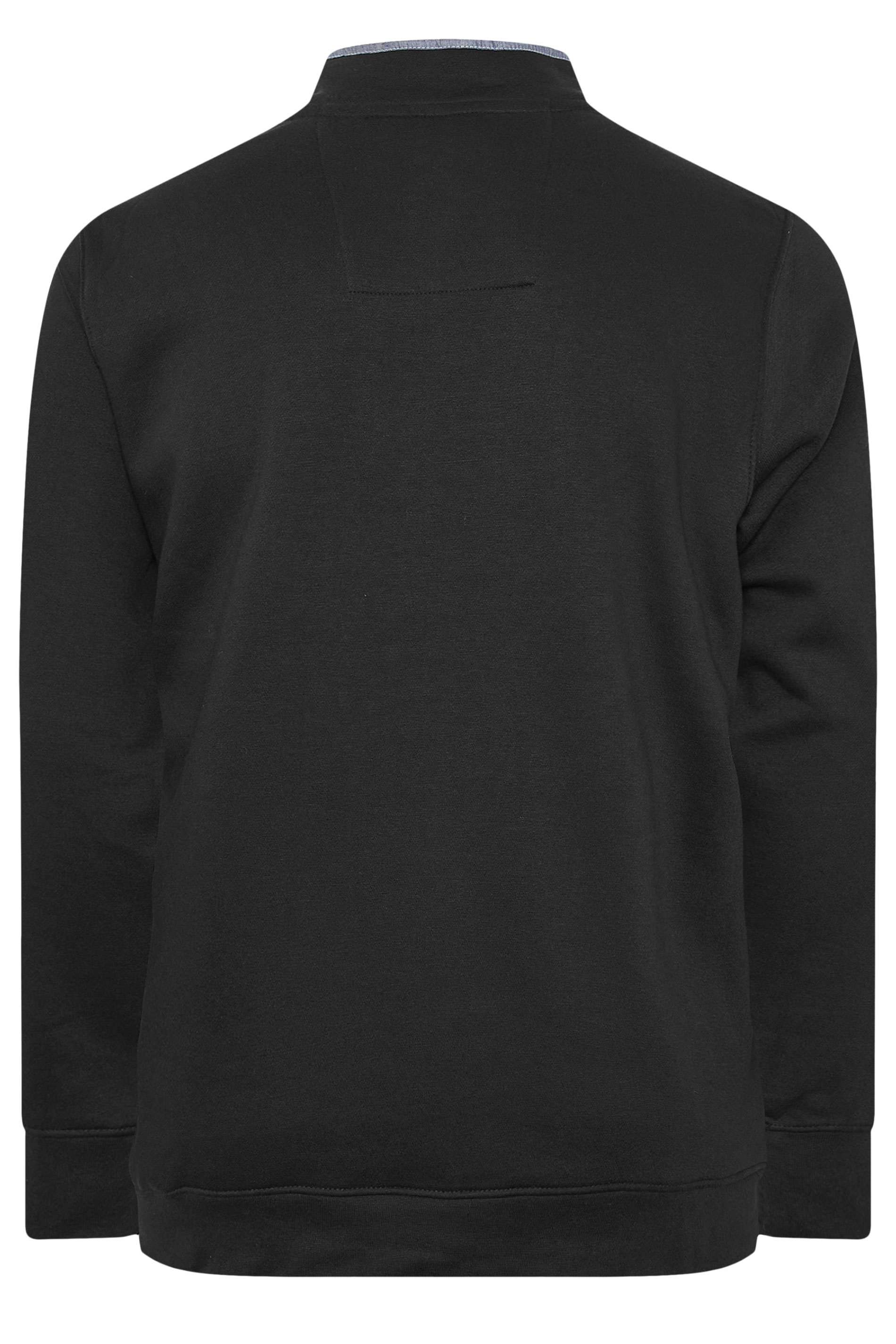 D555 Big & Tall Black Embroidery Quarter Zip Fleece | BadRhino 4