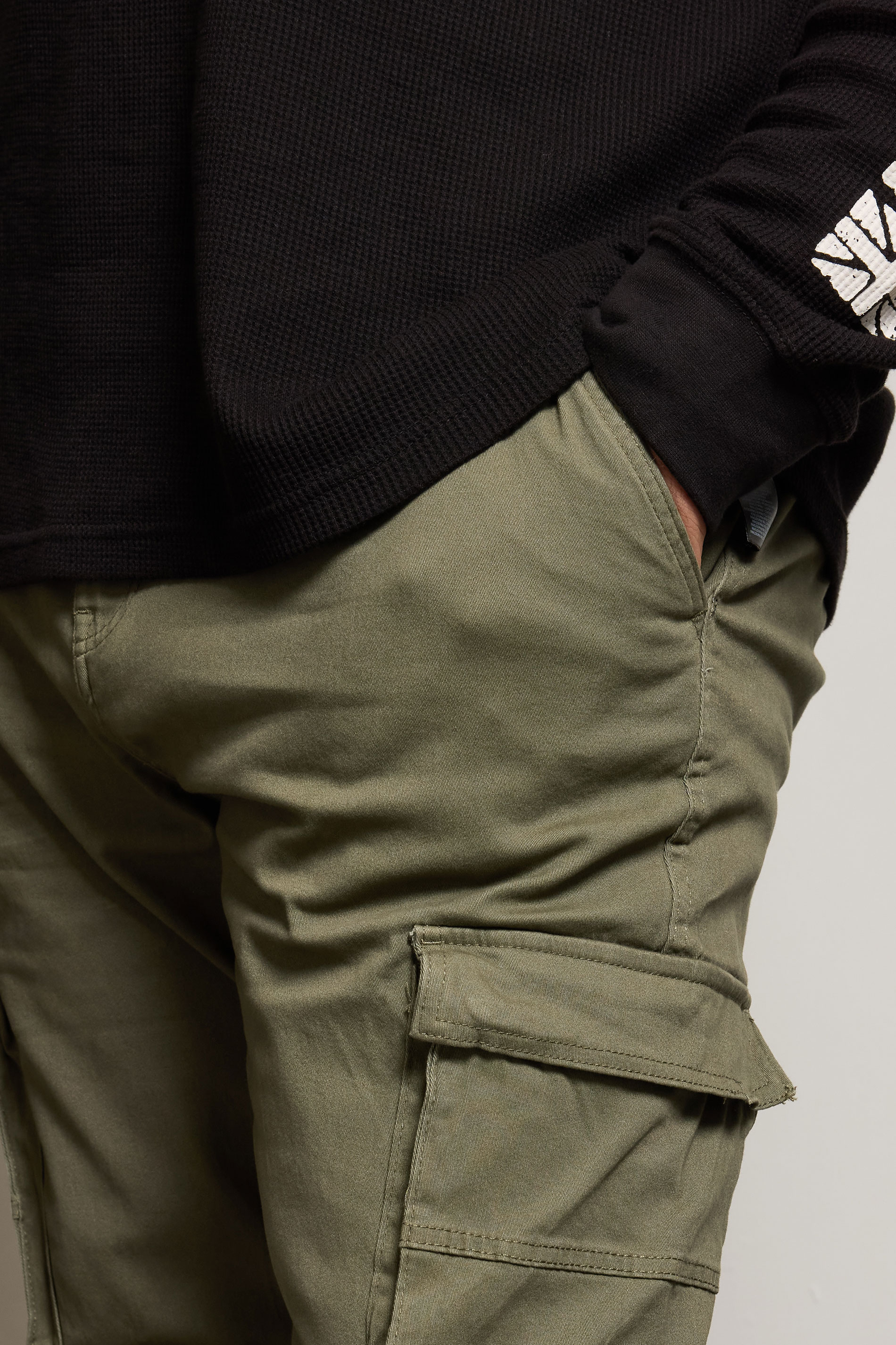 BadRhino Khaki Green Stretch Cargo Trousers | BadRhino 4