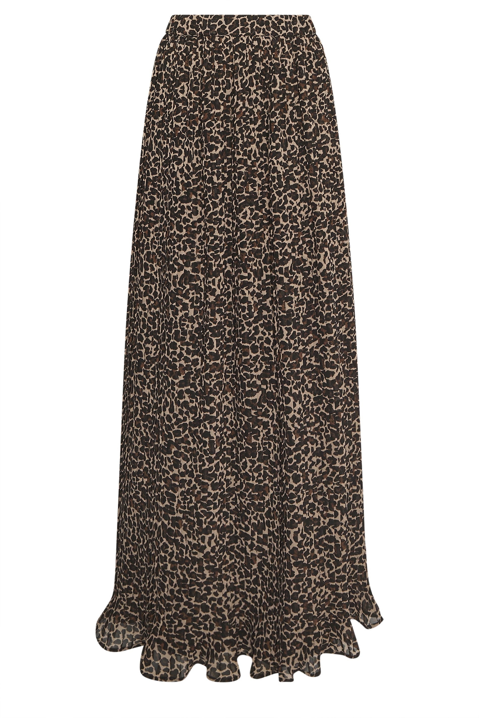 LTS Tall Women's Brown Leopard Print Pleated Maxi Skirt | Long Tall Sally 5