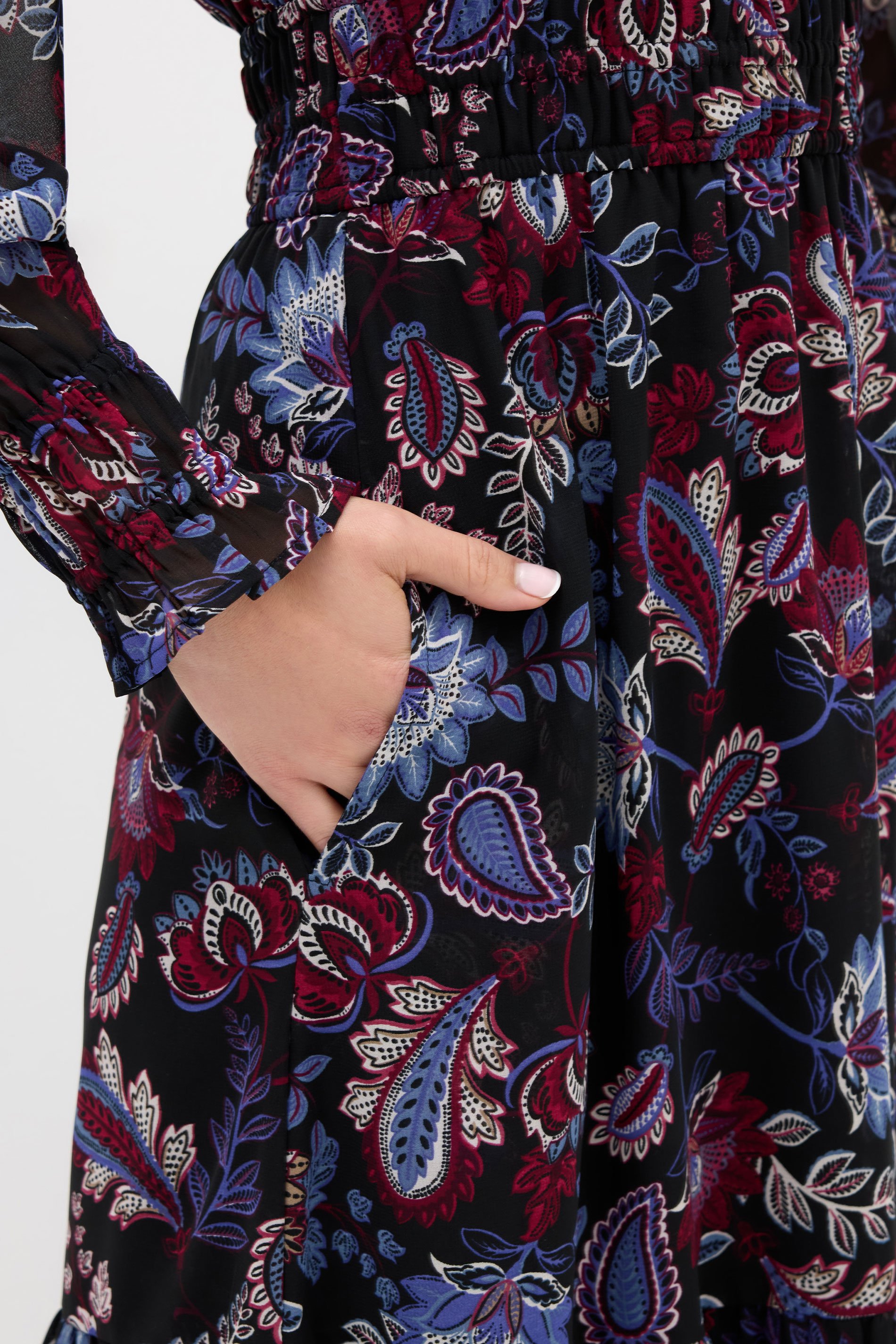 LTS Tall Black Paisley Chiffon Maxi Dress | Long Tall Sally 4