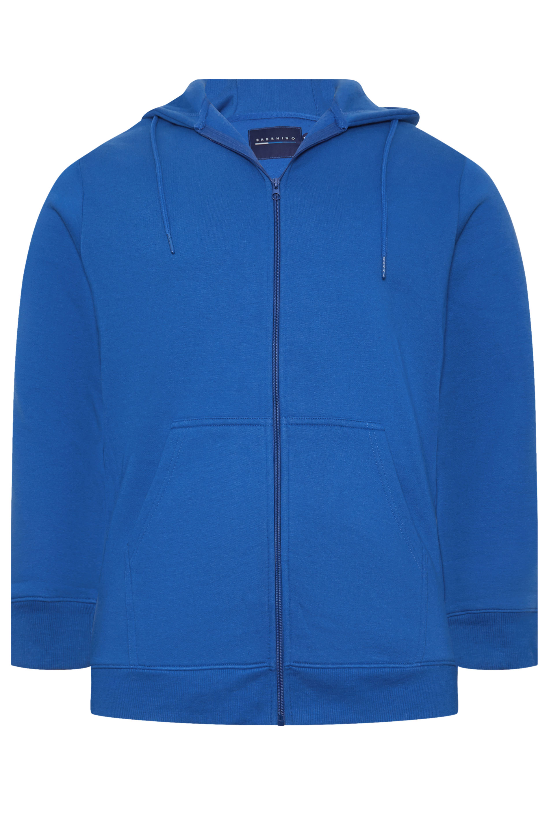BadRhino Big & Tall Cobalt Blue Premium Zip Through Hoodie | BadRhino 4