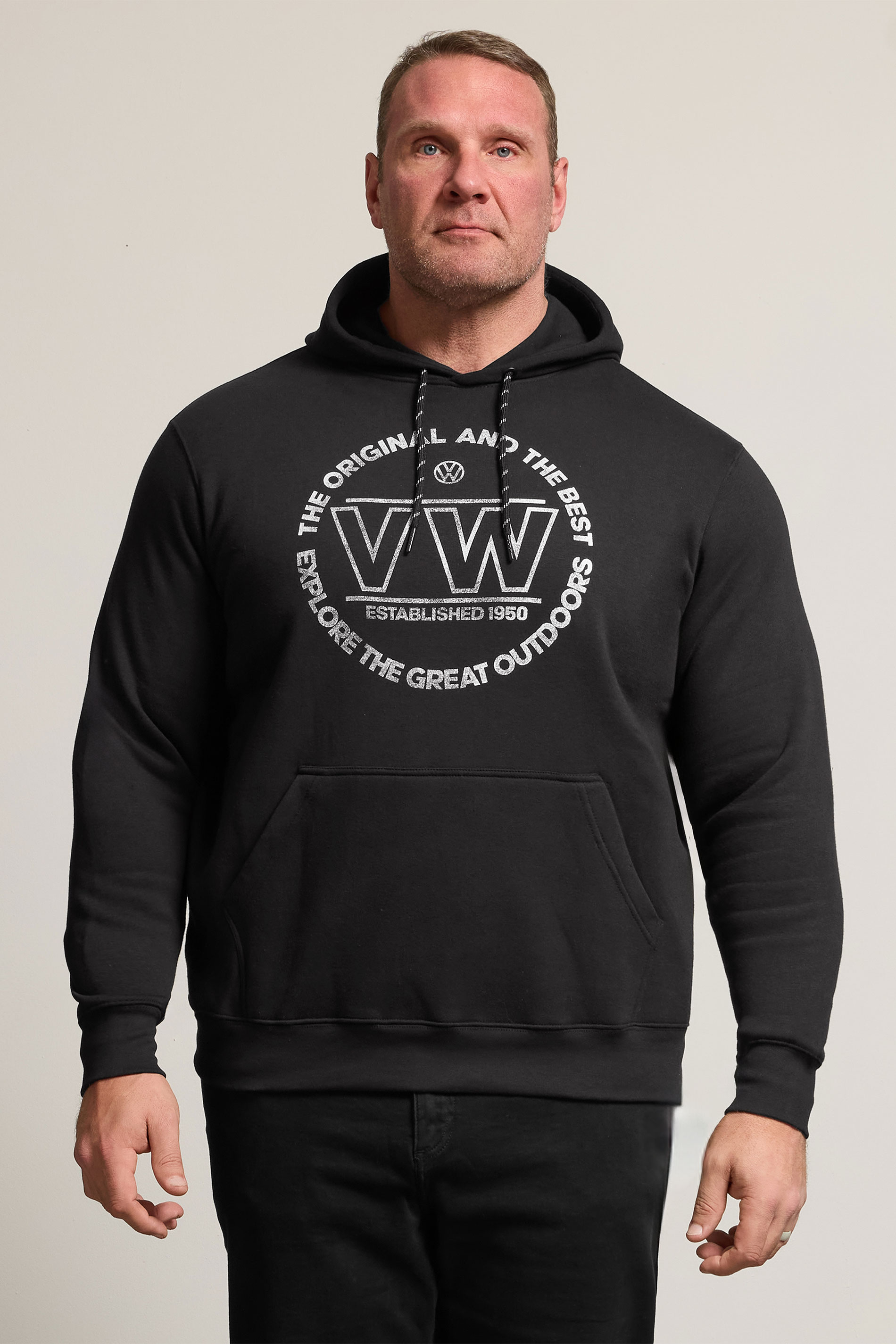 D555 Big & Tall Black Volkswagen Hoodie | BadRhino 1