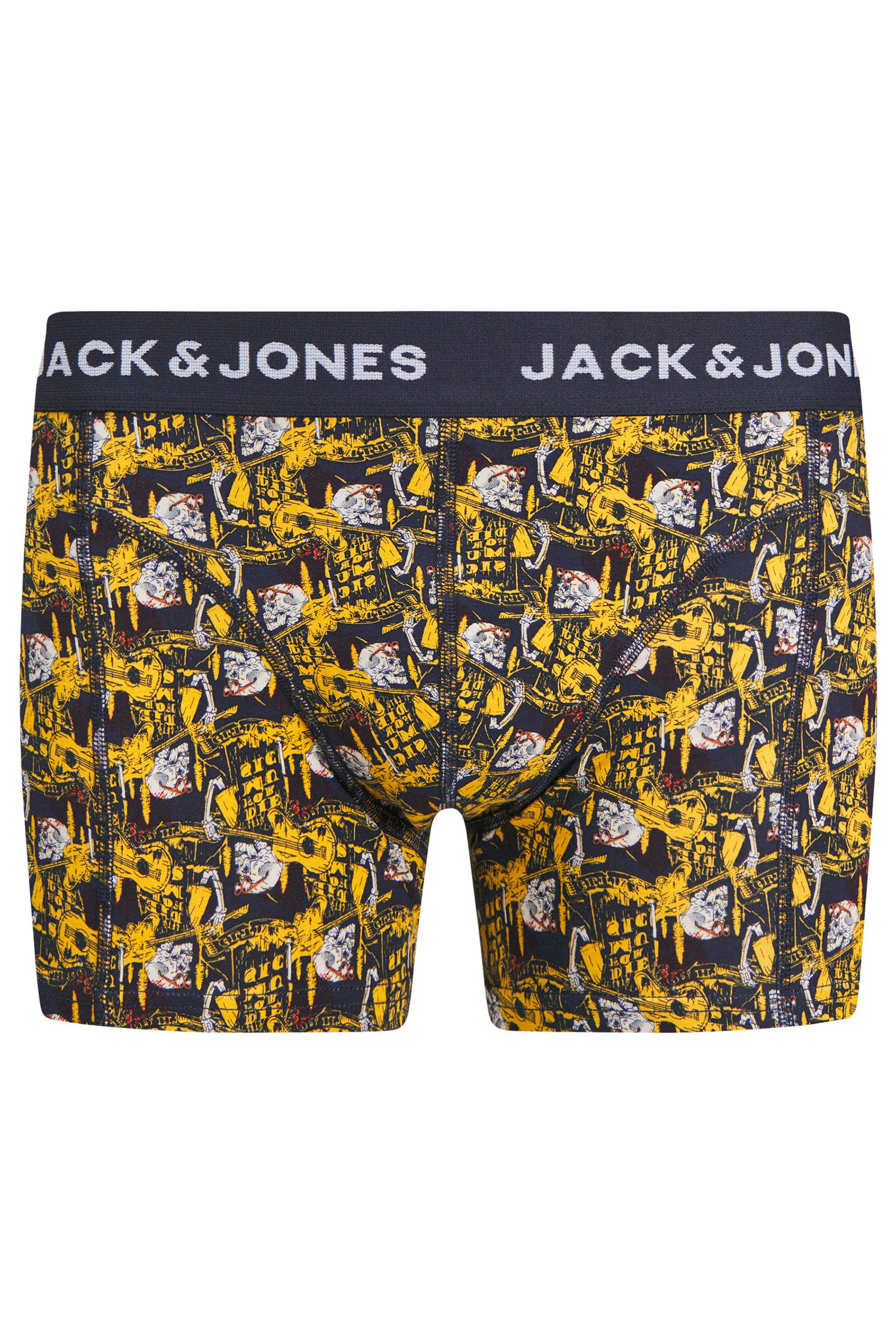 JACK & JONES Big & Tall 3 PACK Navy & Skull Print Boxers | BadRhino 6