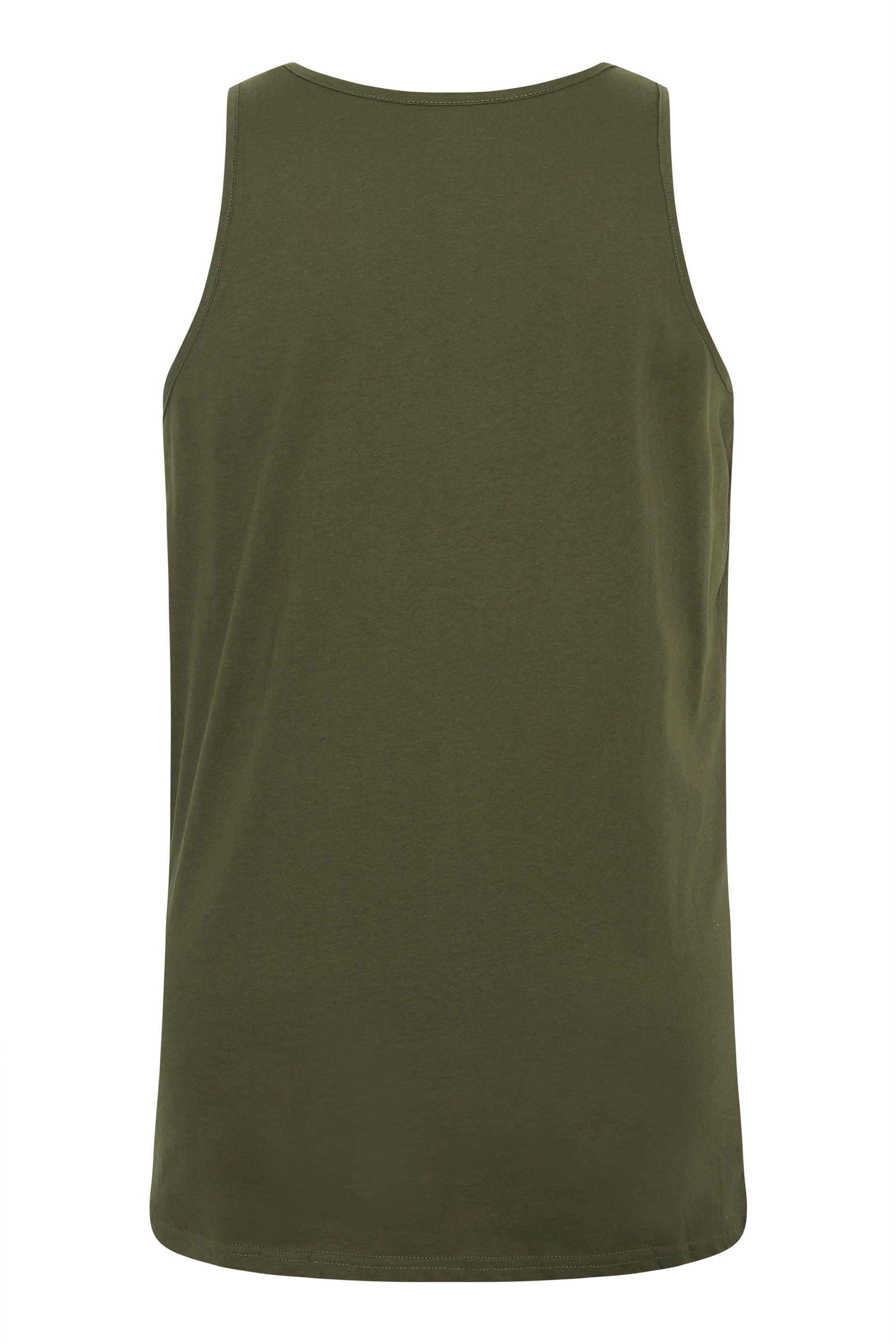 BadRhino Big & Tall Khaki Green Extra Long Plain Vest Top | BadRhino 6