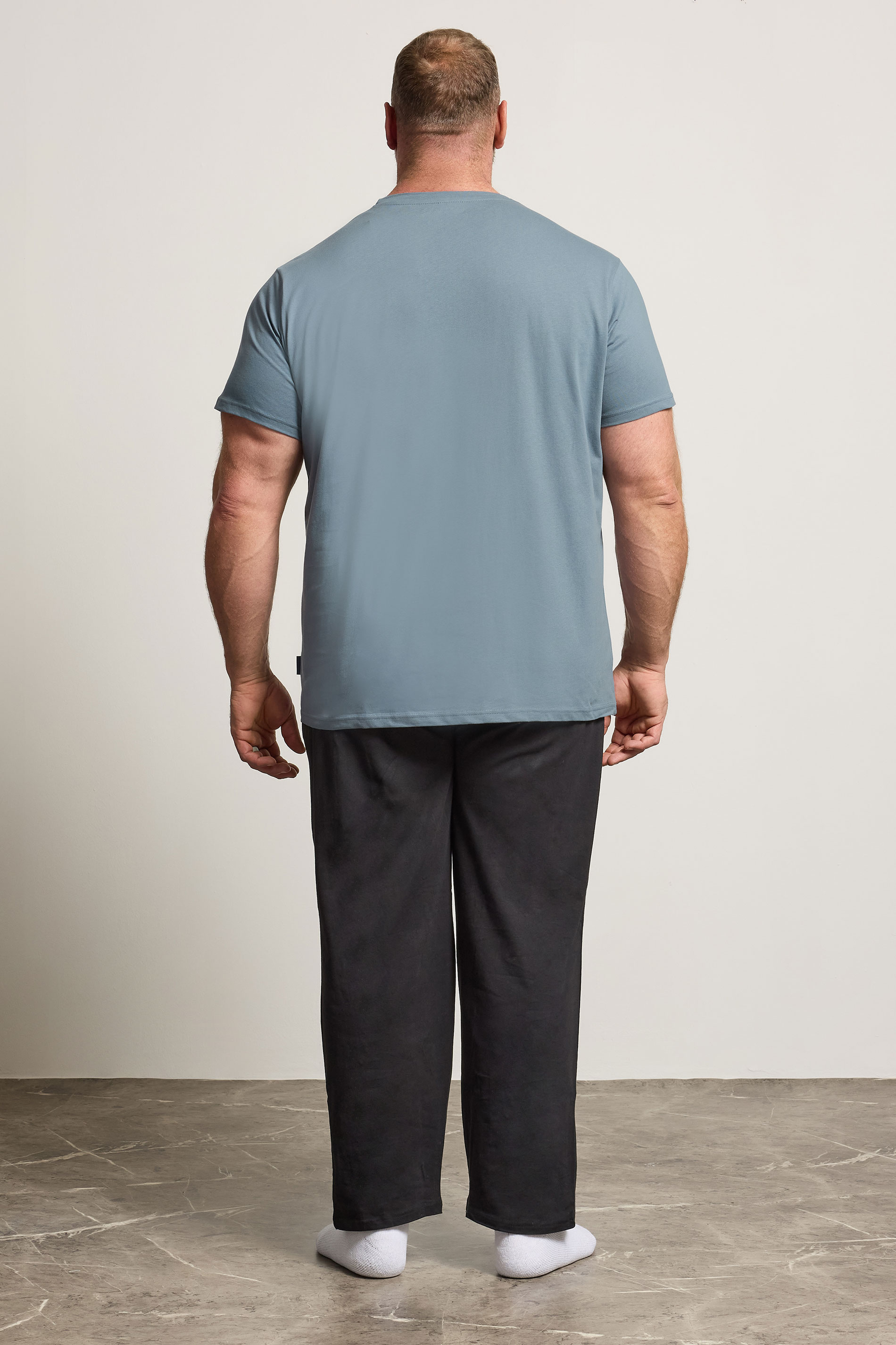 BadRhino Big & Tall Petrol Blue Lounge Trouser & T-Shirt Set | BadRhino 2