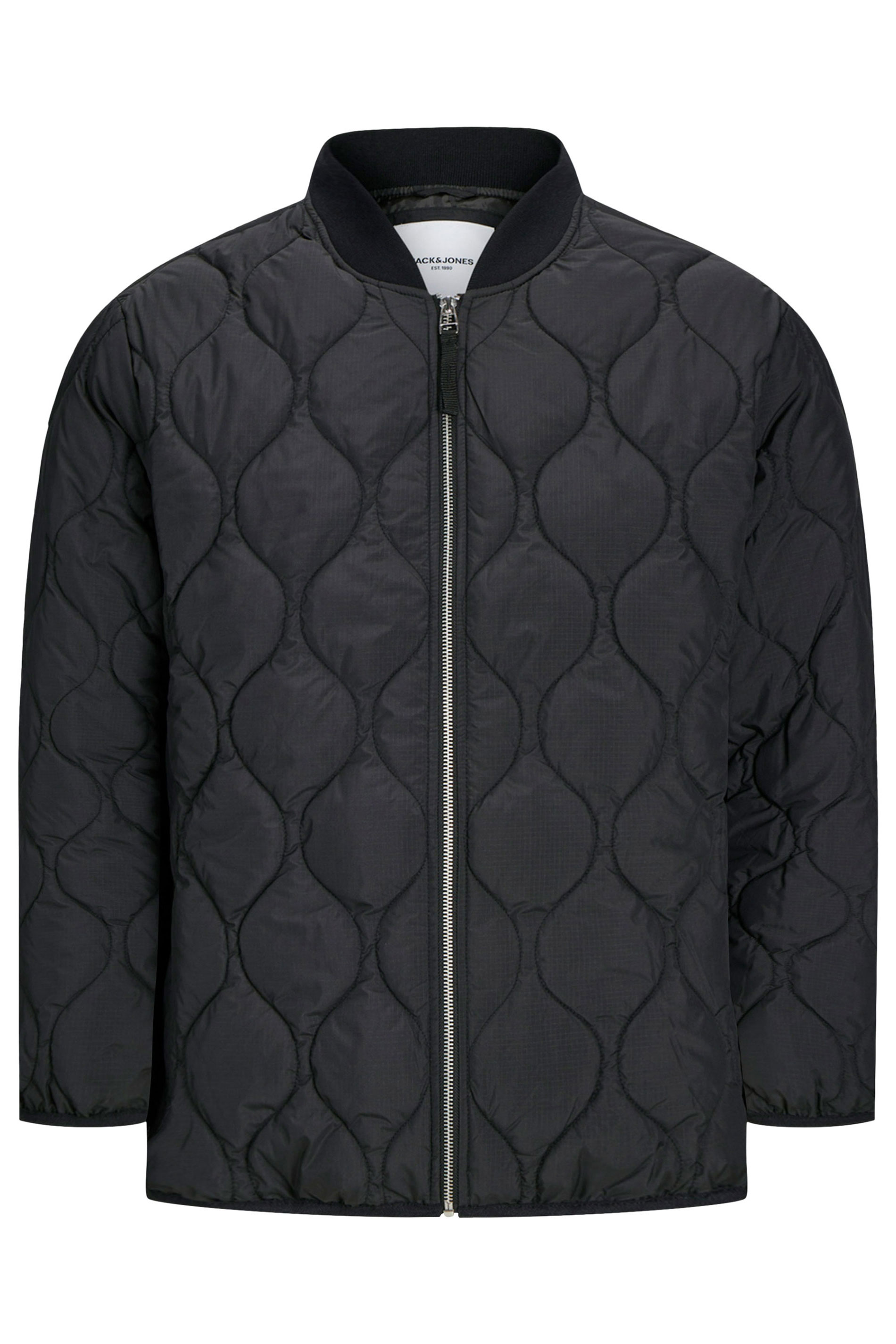 JACK & JONES Big & Tall Black Waterproof Quilted Jacket | BadRhino 3