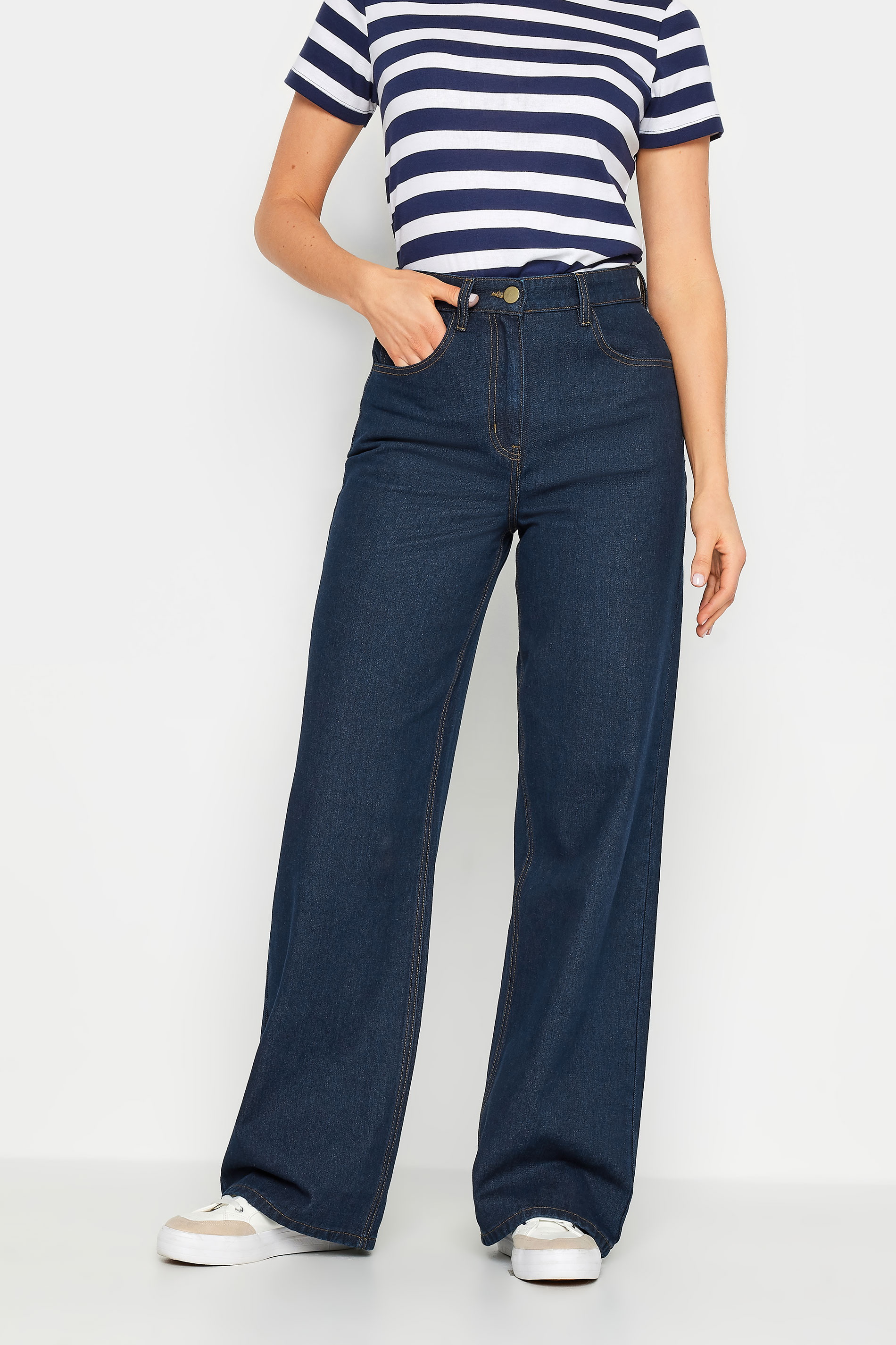 LTS Tall Womens Indigo Blue Wide Leg Jeans | Long Tall Sally 3