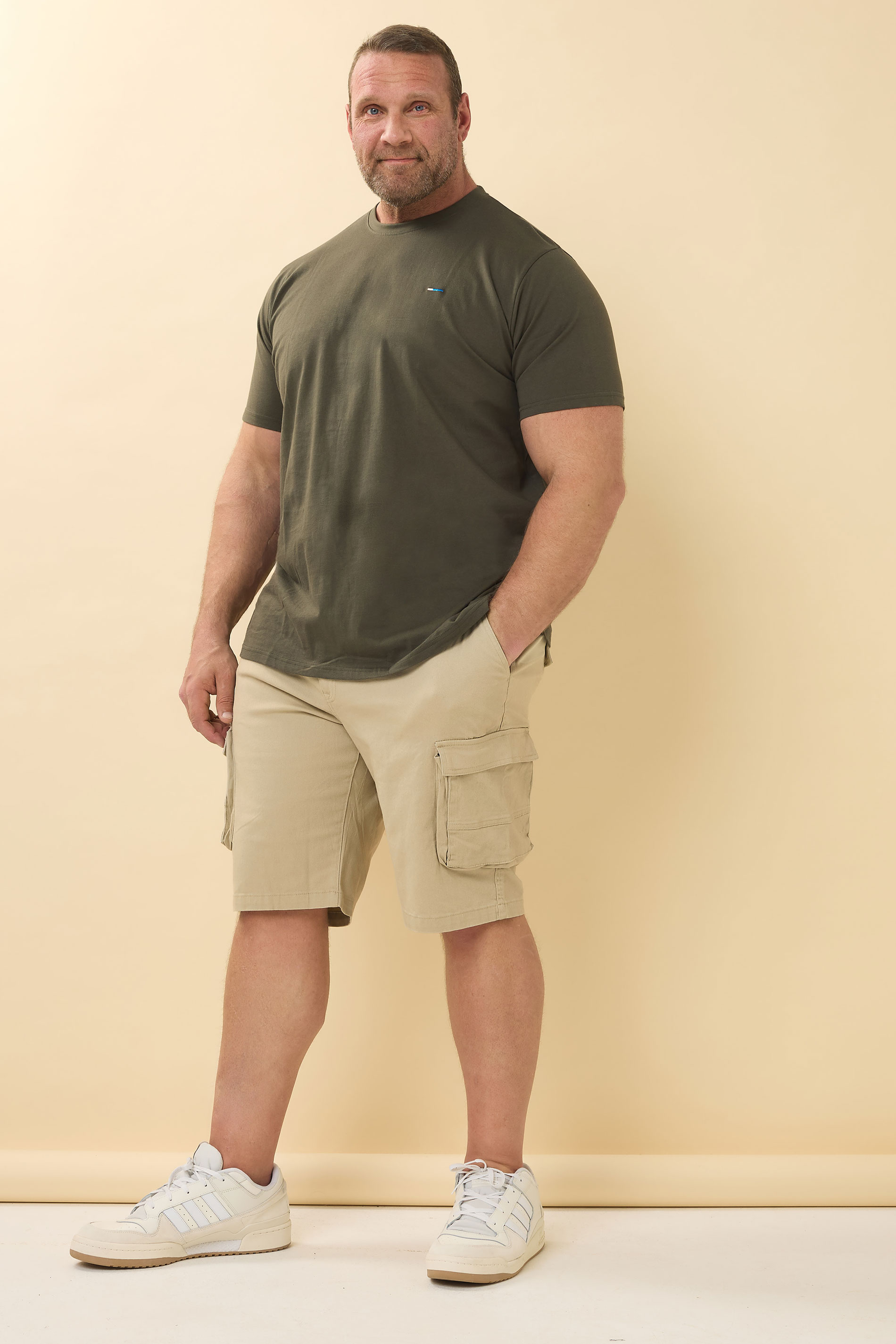 BadRhino Big & Tall 2 PACK Stone Brown & Khaki Green Stretch Cargo Shorts | BadRhino 3