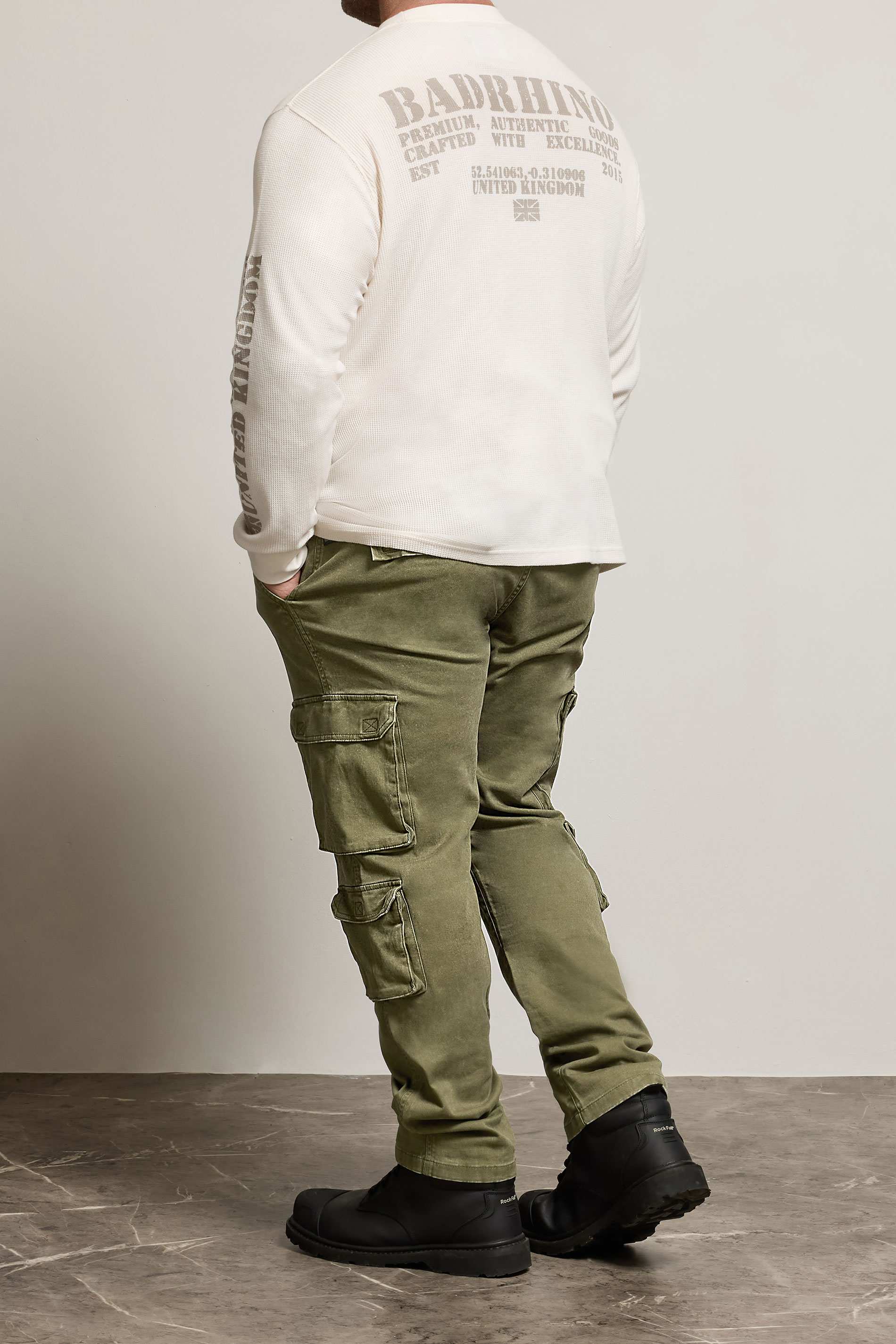 BadRhino Big & Tall Olive Green Cargo Trousers | BadRhino 4