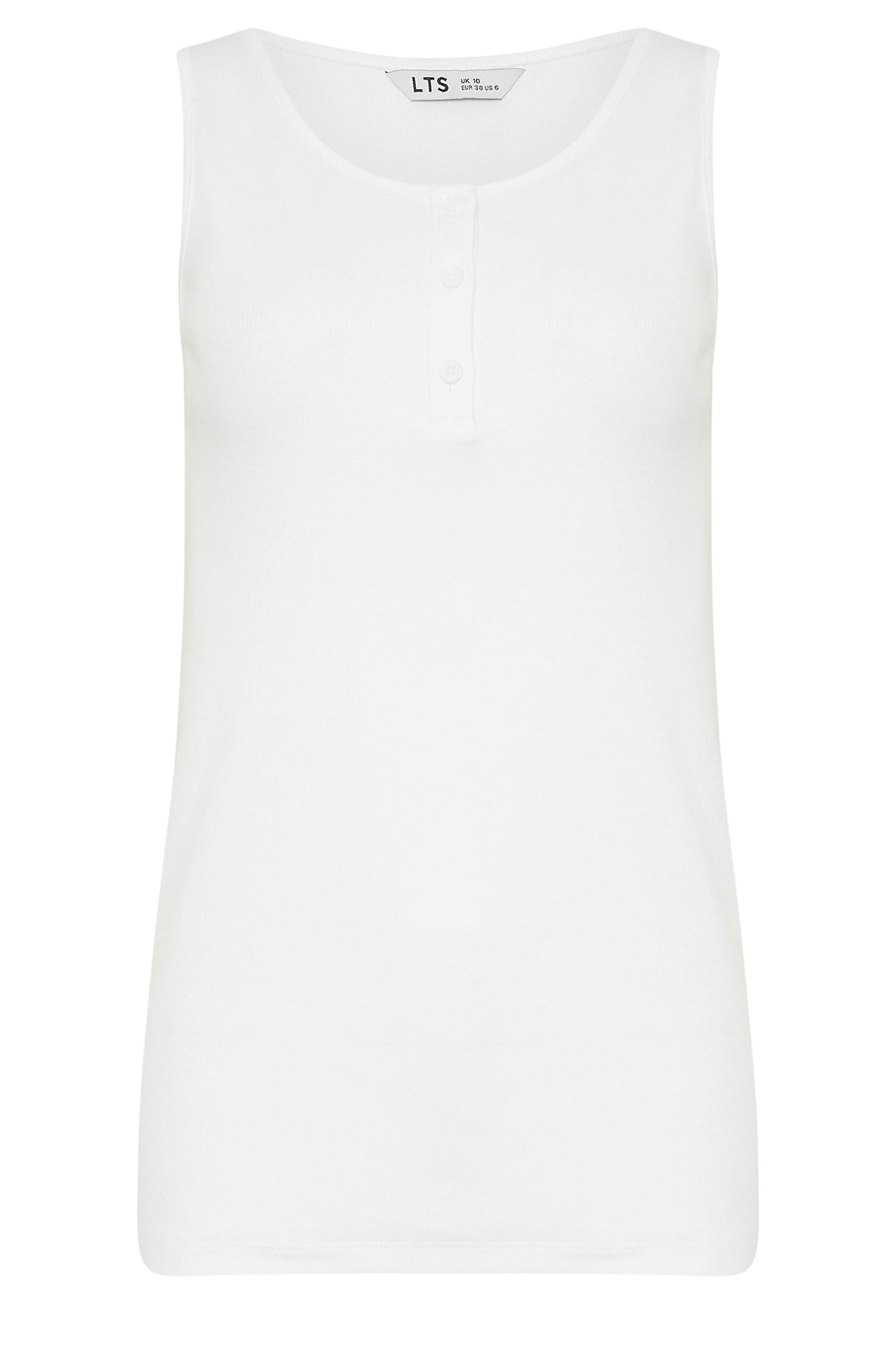 LTS Tall Women's White Ribbed Placket Vest | Long Tall Sally 5