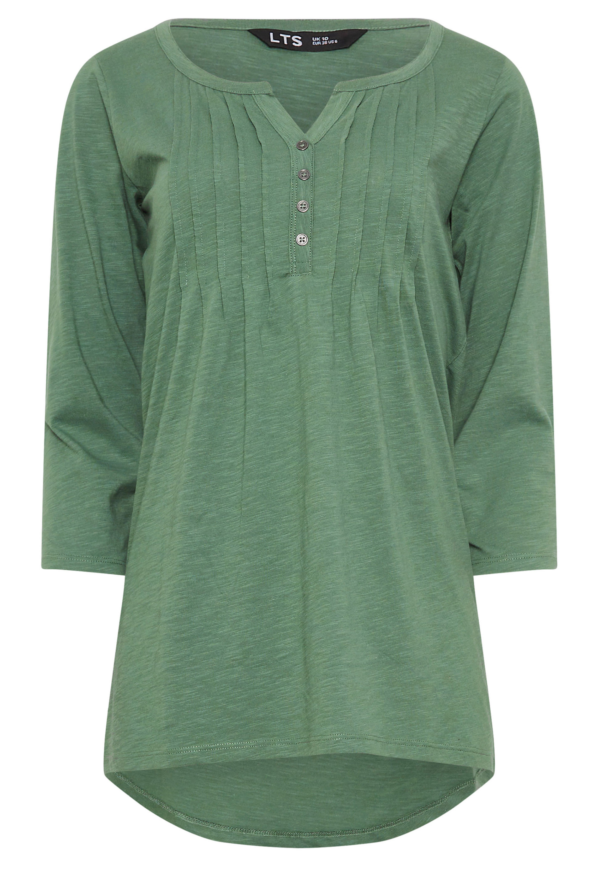 LTS Tall Khaki Green Henley Top | Long Tall Sally 5