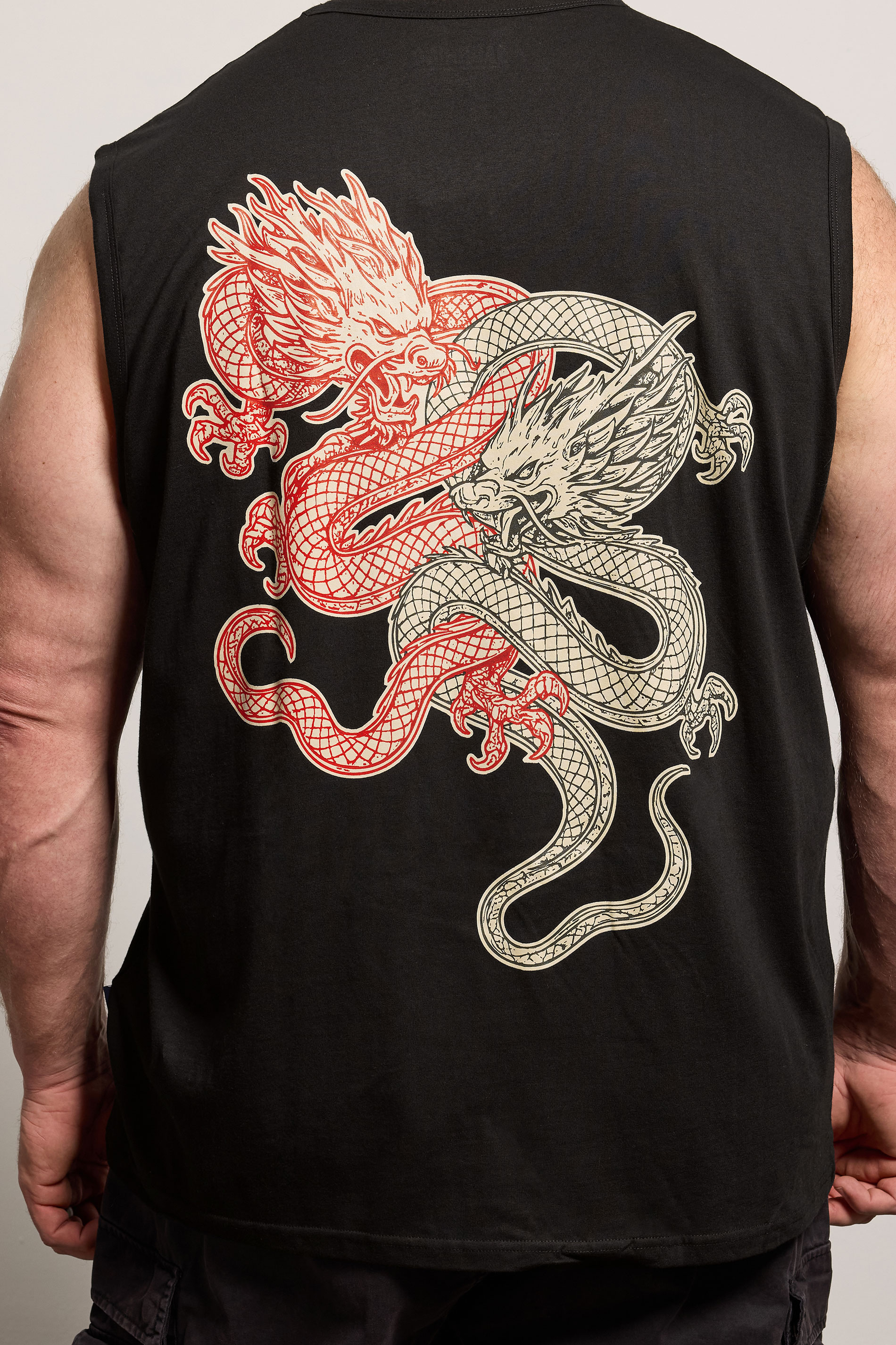 BadRhino Big & Tall Black Dragon Graphic Vest | BadRhino 5
