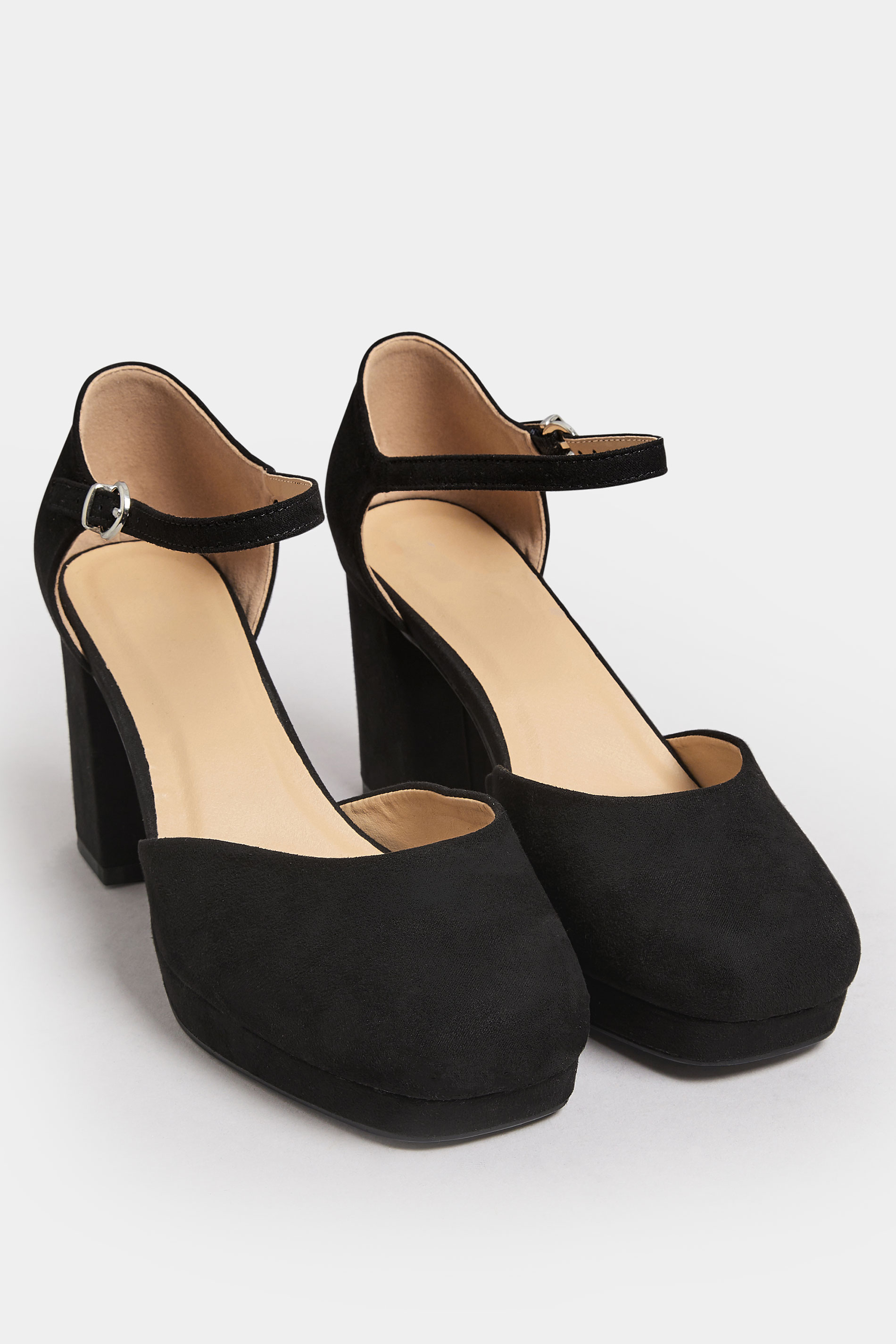 LIMITED COLLECTION Black Platform Court Shoes In Extra Wide EEE Fit | Yours Clothing 2
