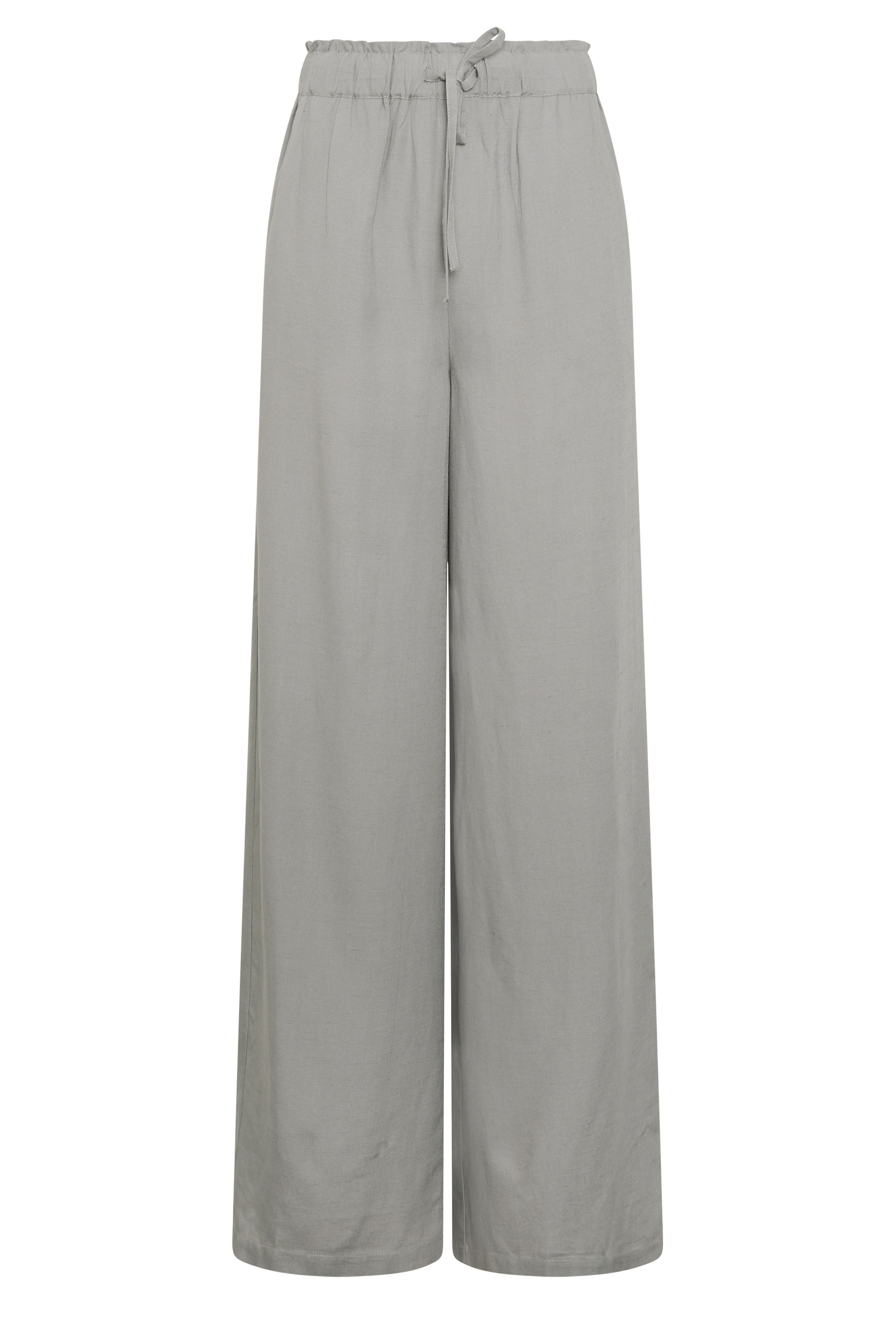 LTS Tall Women's Light Grey Linen Wide Leg Trousers | Long Tall Sally 5