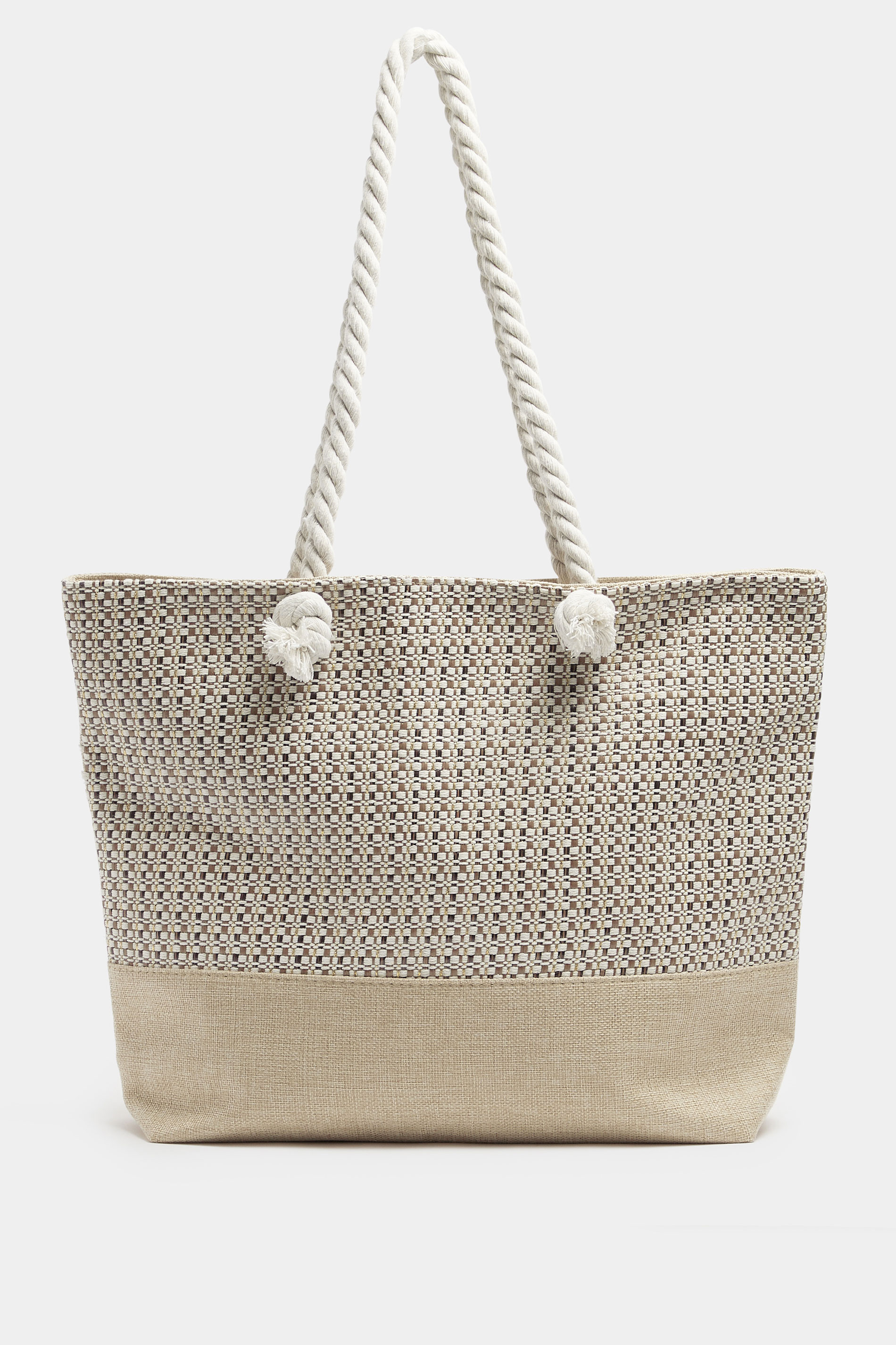 Brown Tweed Look Tote Bag | Yours Clothing 1