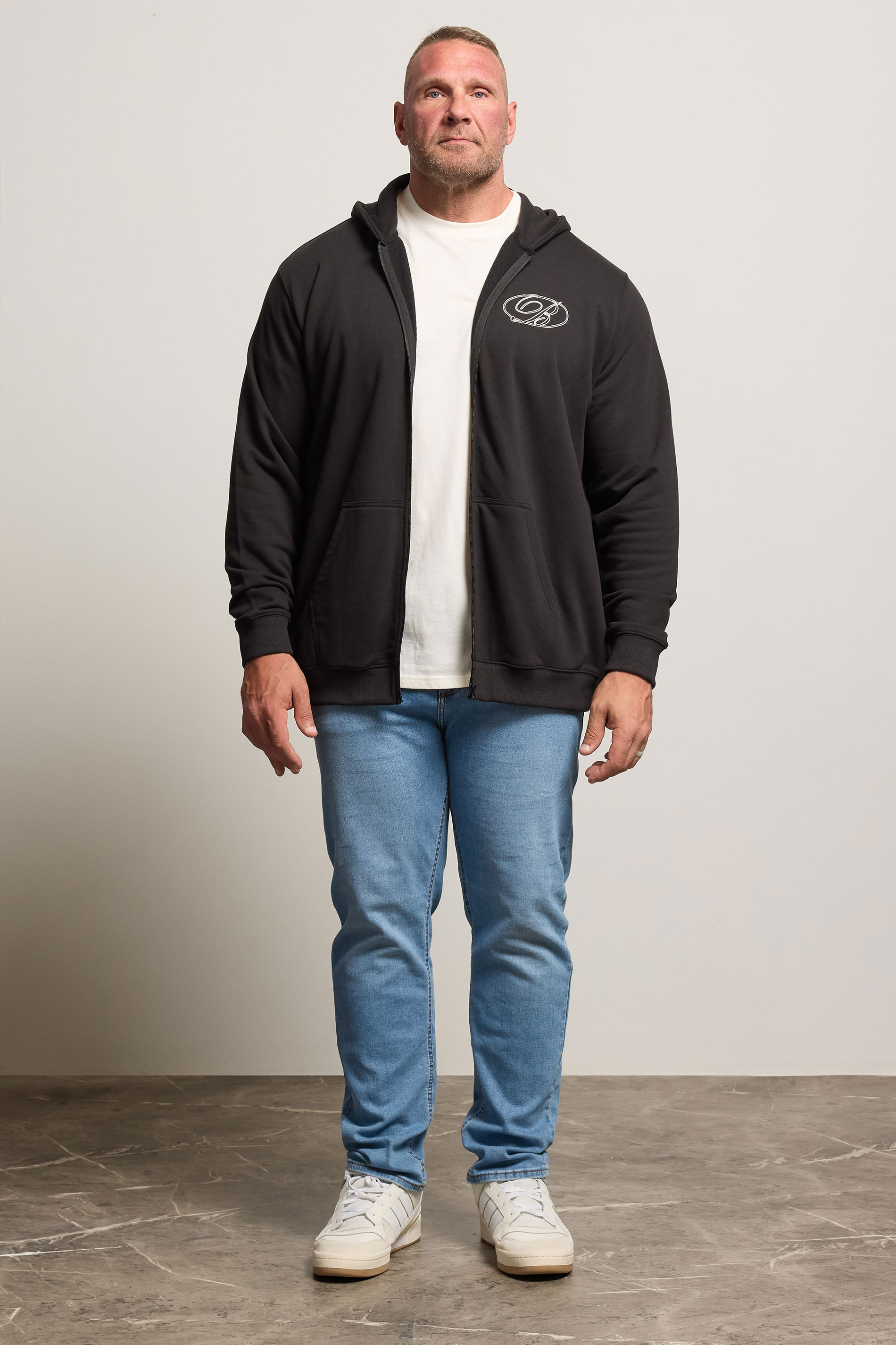 BadRhino Big & Tall Black Zip Up Worldwide Hoodie | BadRhino 3