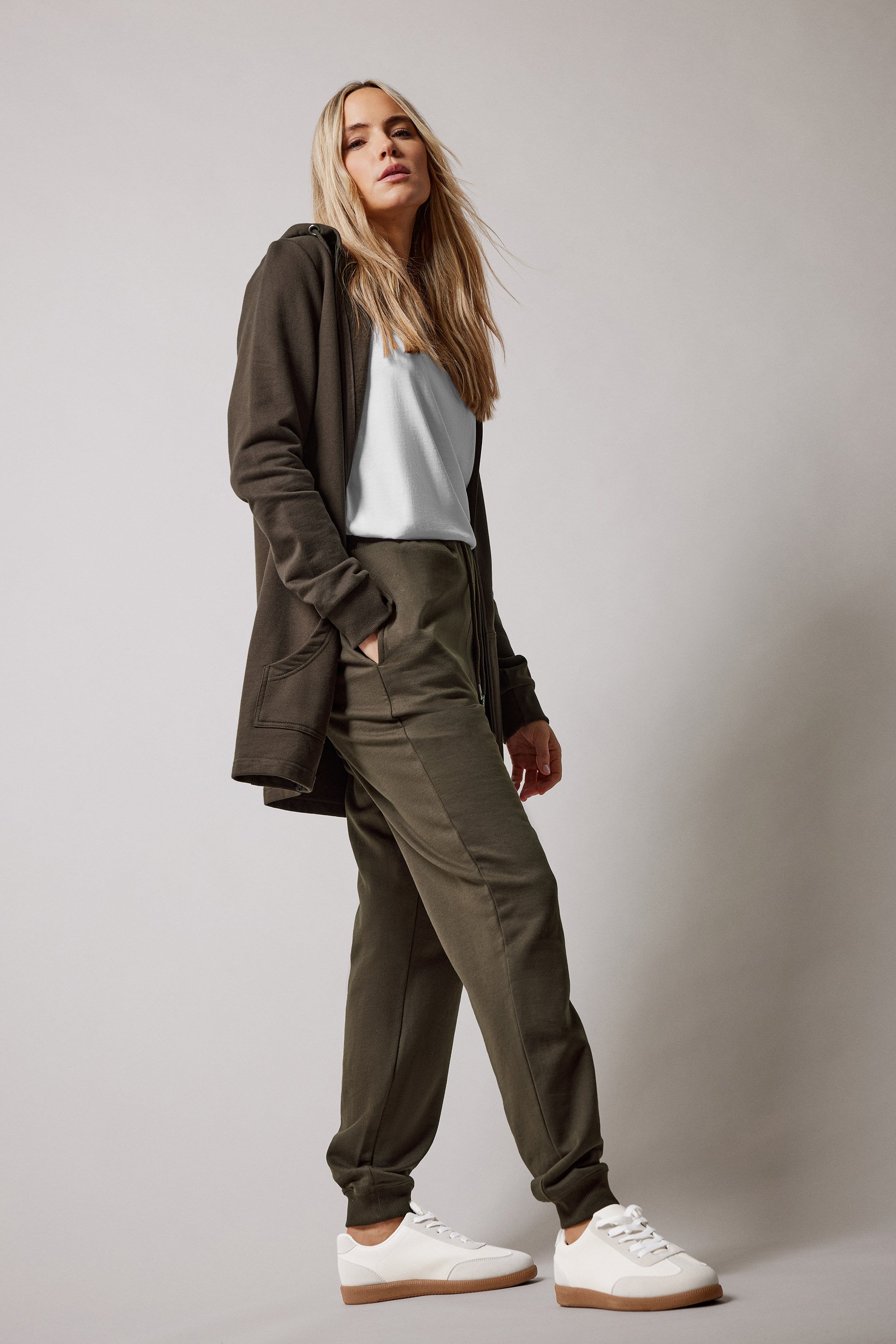 LTS Tall Chocolate Brown Cuffed Joggers | Long Tall Sally 1