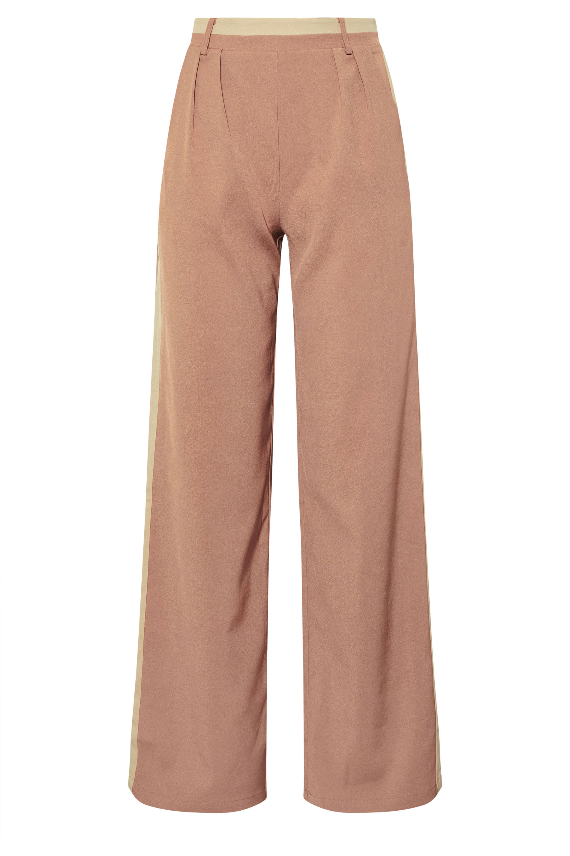 LTS Tall Coral Pink Contrast Stripe Wide Leg Trousers | Long Tall Sally 5
