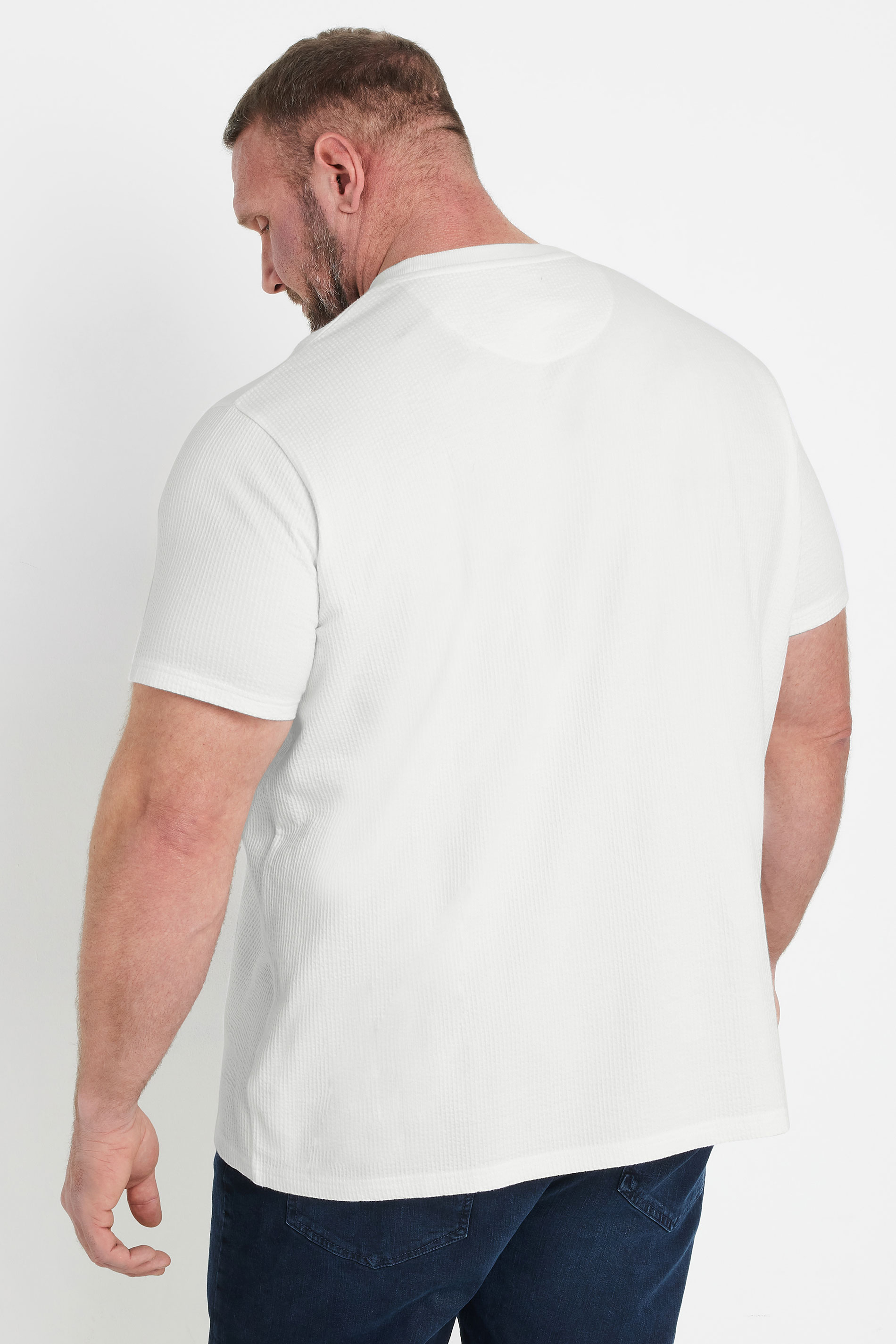 BadRhino Big & Tall White Seersucker Textured T-Shirt | BadRhino 4