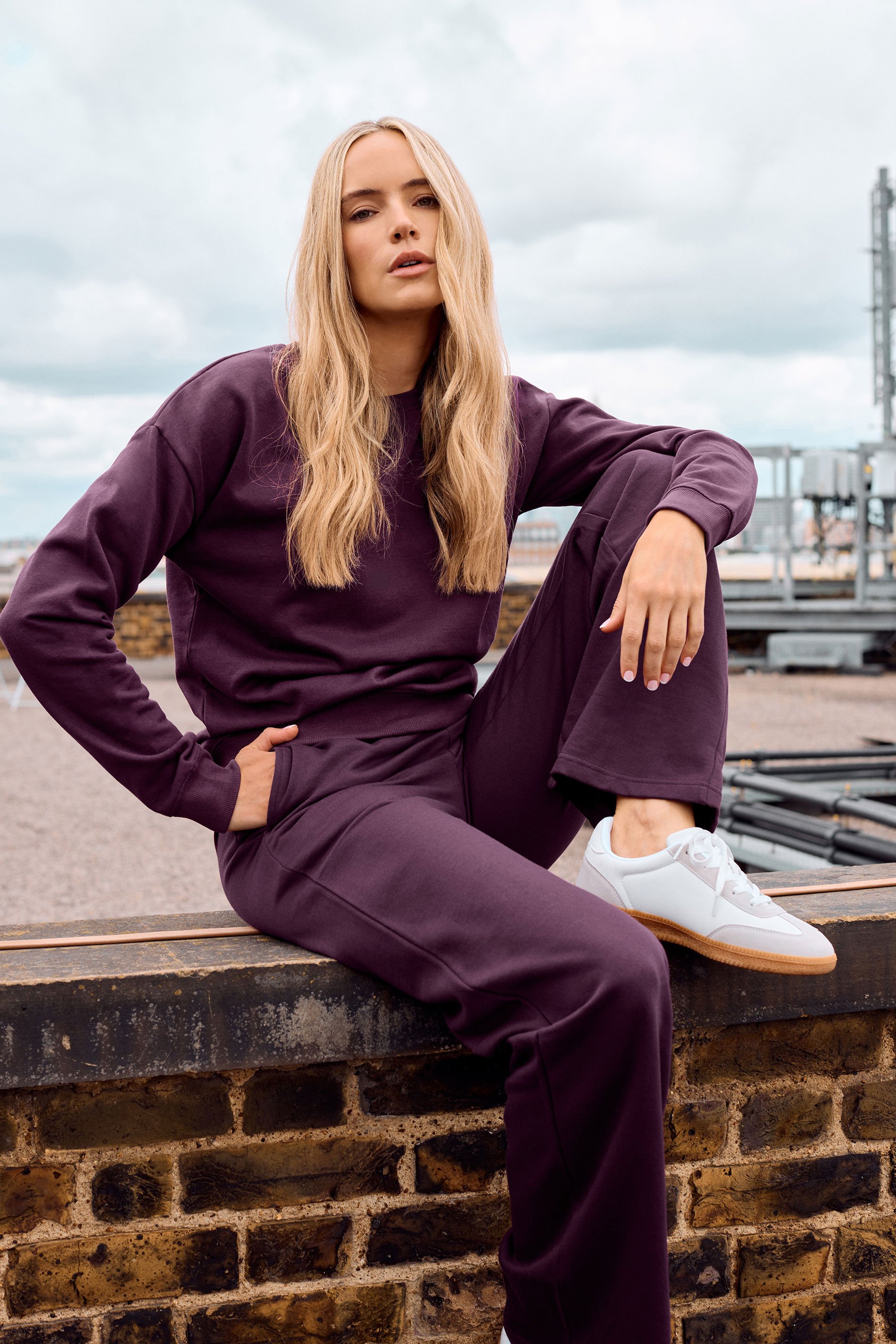 LTS Tall Purple Crew Neck Sweatshirt | Long Tall Sally 1