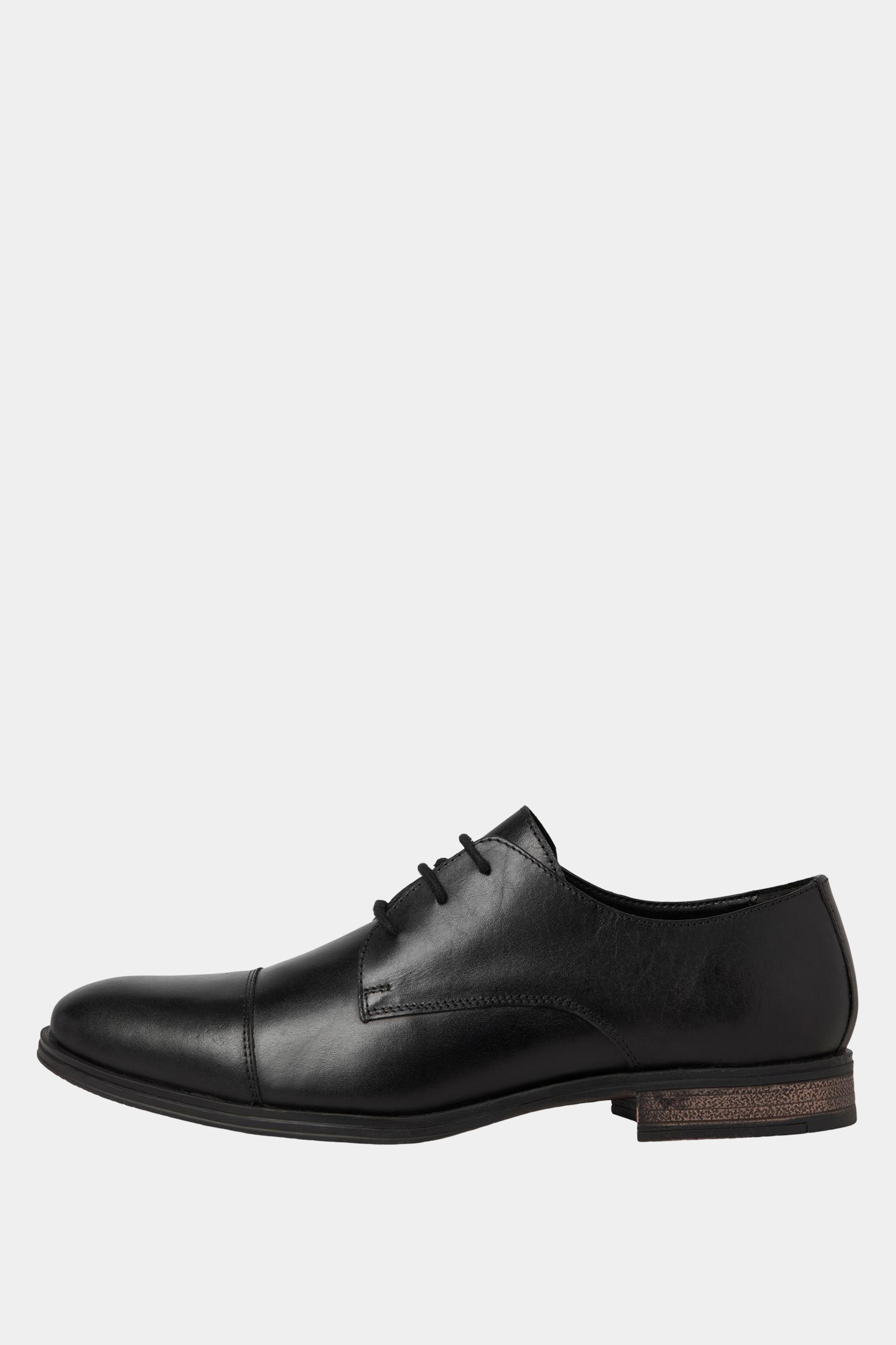 JACK & JONES Big & Tall Grey Leather Derby Shoes | BadRhino 3