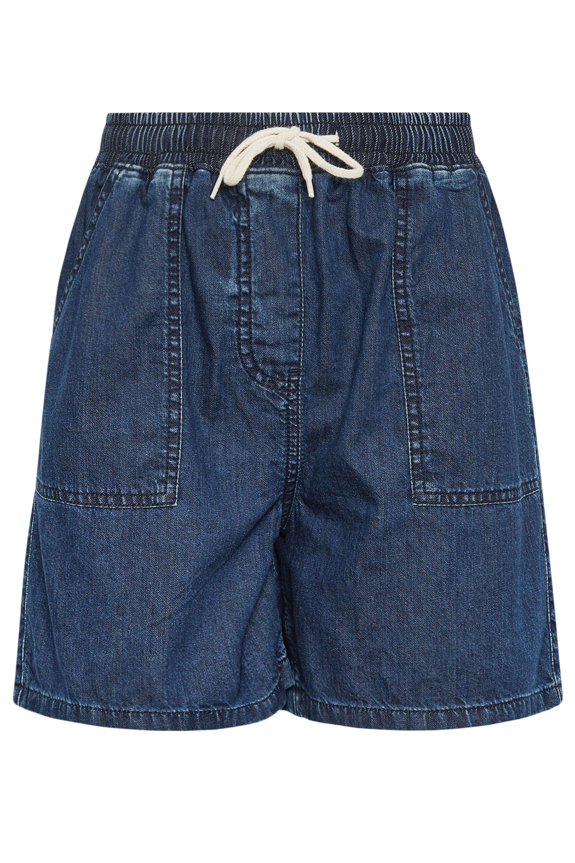 LTS Tall Dark Blue Tie Waist Denim Shorts | Long Tall Sally 5