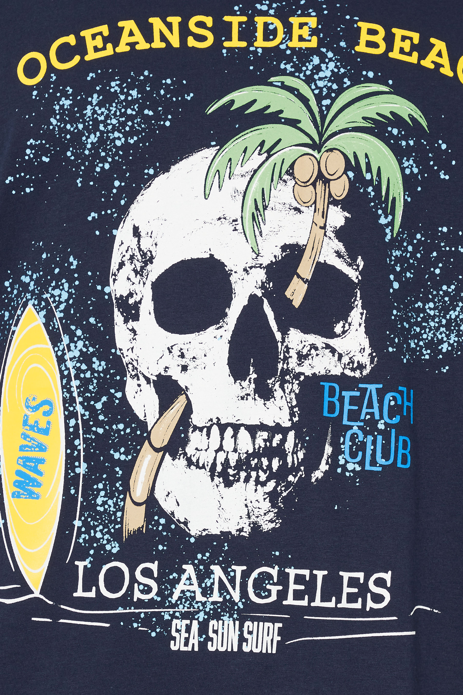 BadRhino Big & Tall Navy Blue 'Oceanside Beach' Graphic T-Shirt | BadRhino 5