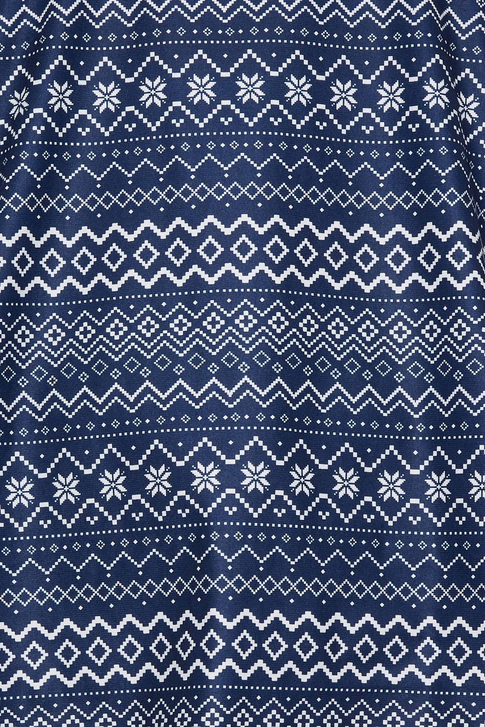 BadRhino Big & Tall Navy Blue Fairisle Pyjama Set | BadRhino 8