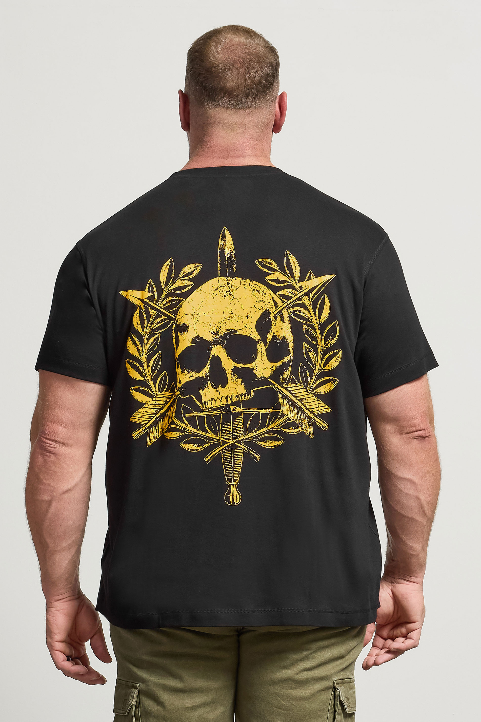 BadRhino Big & Tall Black Skull Emblem Graphic T-Shirt | BadRhino 5