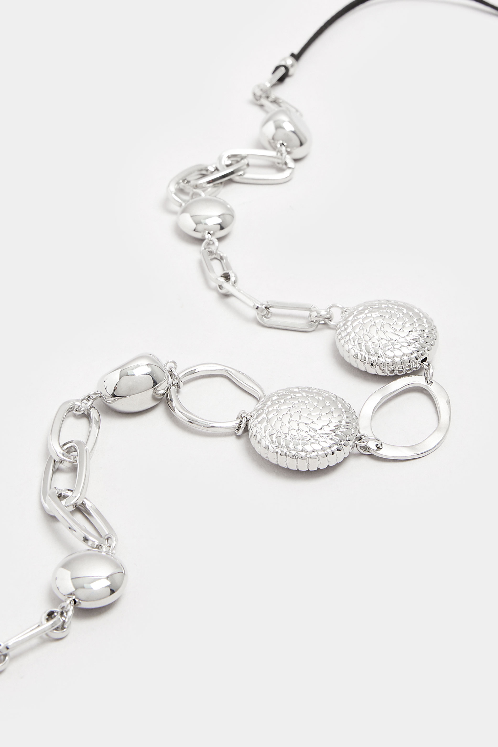 Silver Tone Mixed Link Chain Necklace | Yours Clothing 3