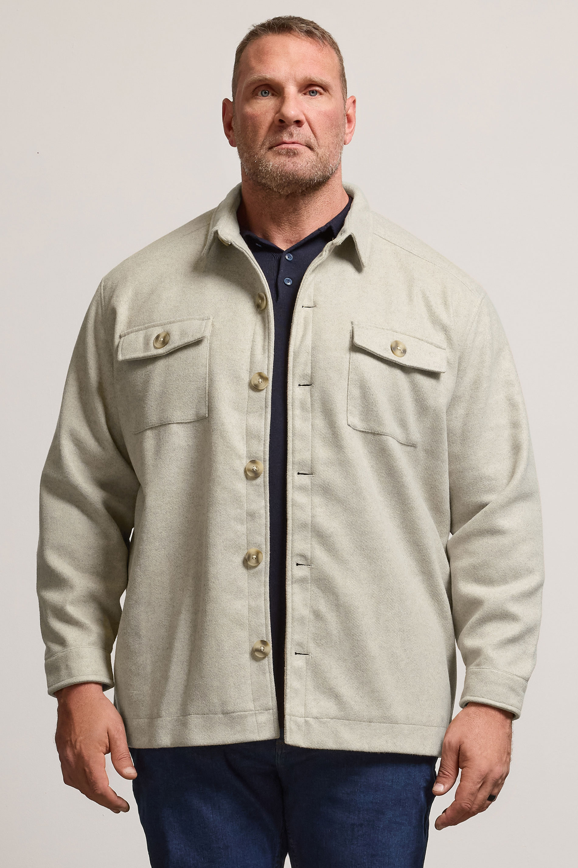 BadRhino Big & Tall Natural Brown Premium Button Down Shacket | BadRhino 1