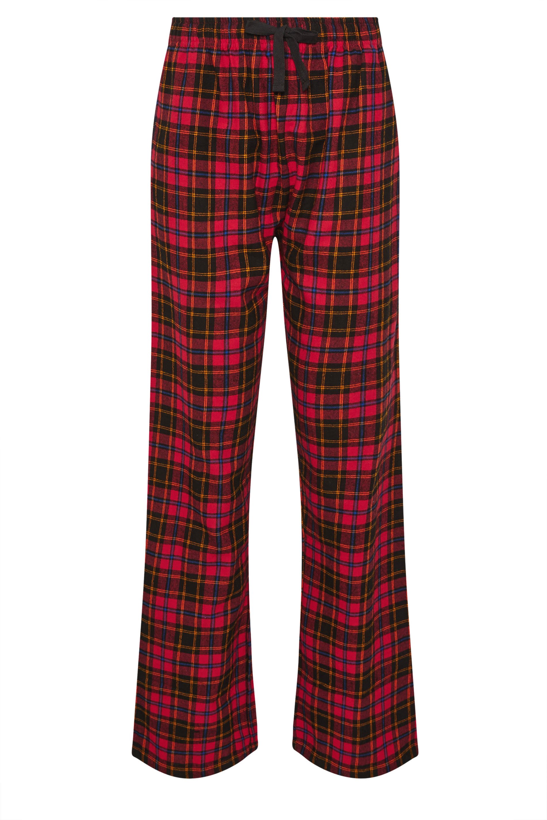LTS Tall Black & Red Cotton Check Pyjama Bottoms | Long Tall Sally 5