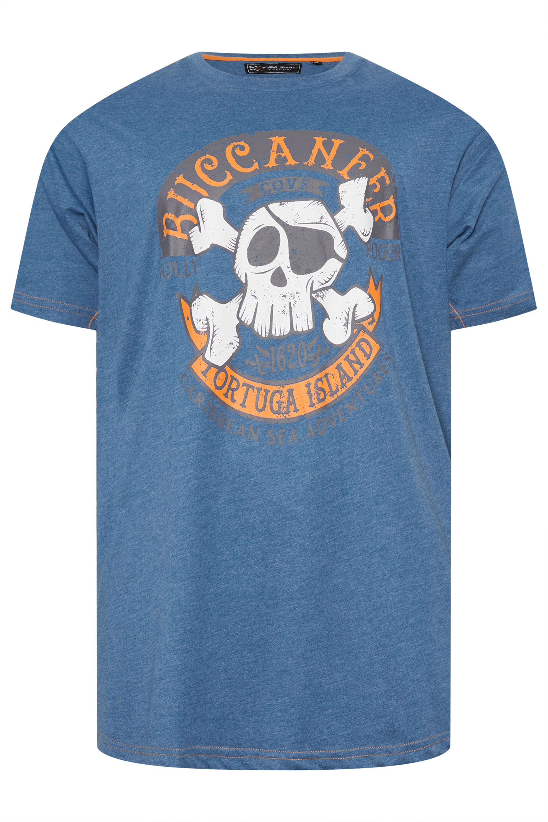 KAM Blue 'Buccaneer' Graphic Print T-Shirt | BadRhino 3