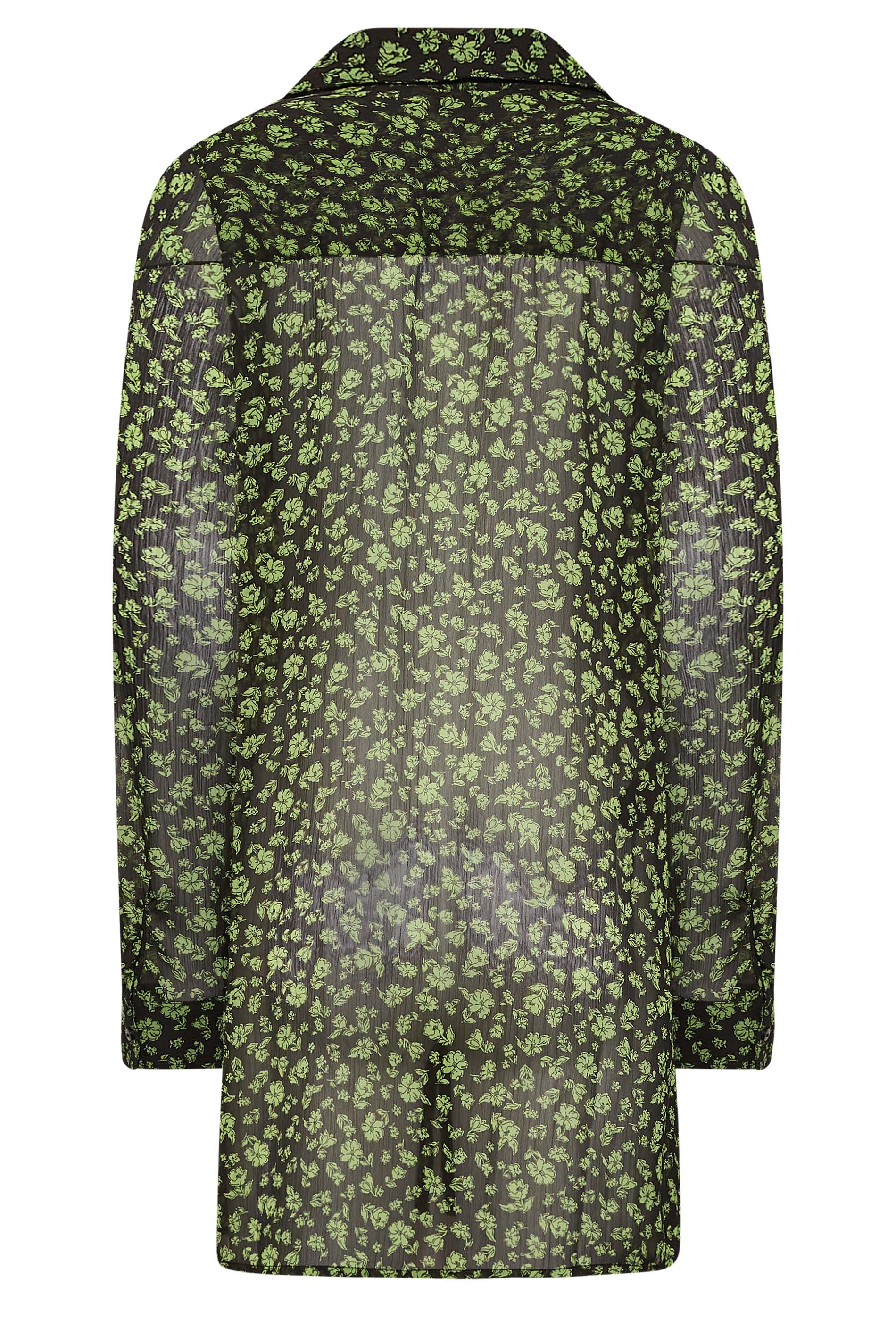 Tall Women's LTS Black & Green Floral Print Longline Shirt | Long Tall Sally 7