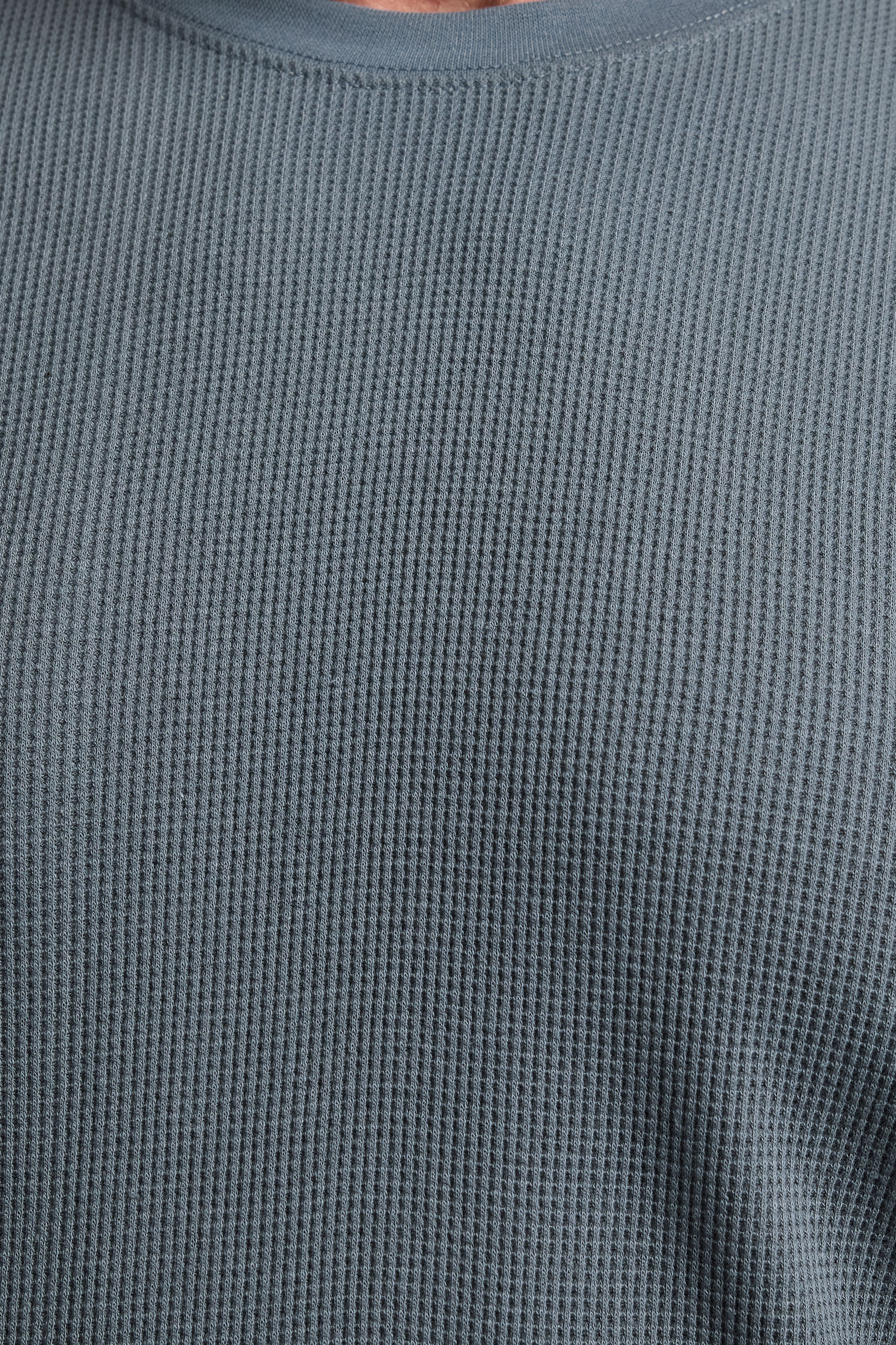 BadRhino Big & Tall Storm Blue Waffle Texture Long sleeve T-Shirt | BadRhino 4