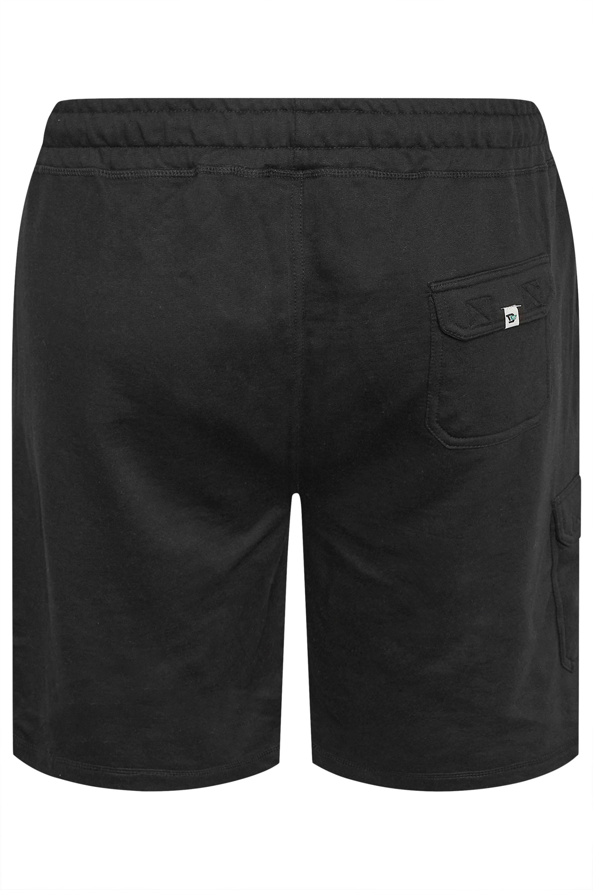 D555 Big & Tall Black Cotton Jogger Shorts | BadRhino 4