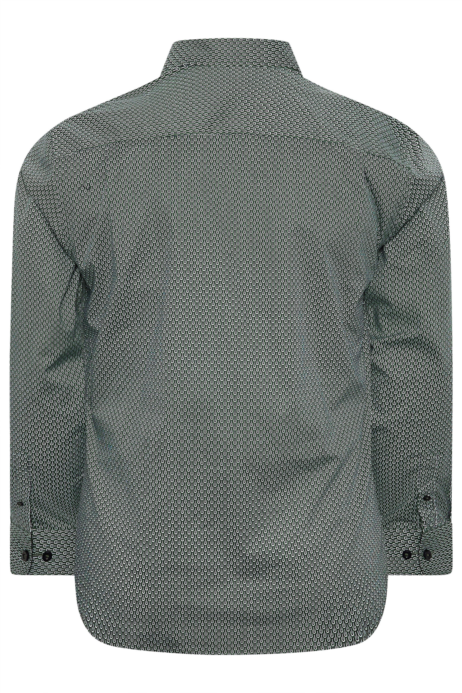 BadRhino Tailoring Big & Tall Green Geometric Print Formal Shirt | BadRhino 7