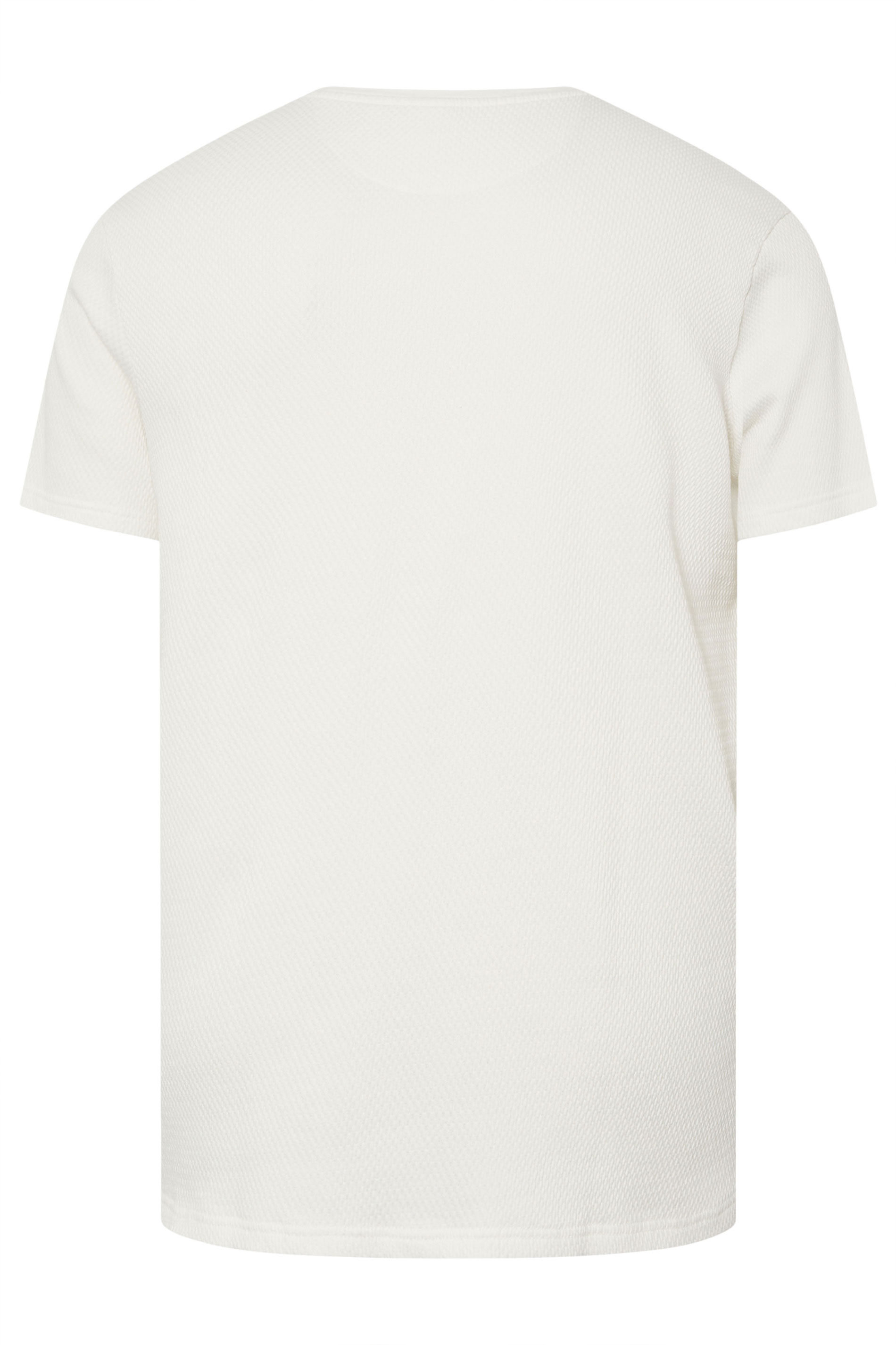 STUDIO A Big & Tall White Popcorn Stitch Textured T-Shirt | BadRhino 4