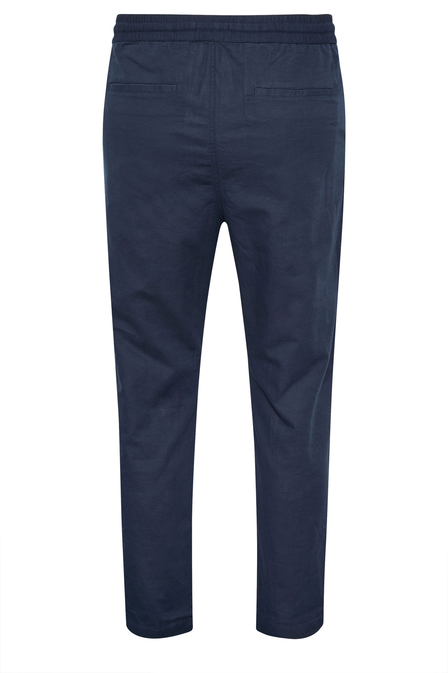 BadRhino Big & Tall Navy Blue Linen Formal Trousers | BadRhino 8